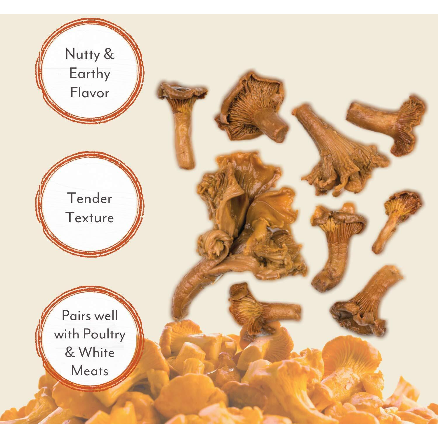 Roland Foods Canned Chanterelle Mushrooms, Specialty Canned Food, 7.9-Ounce Can