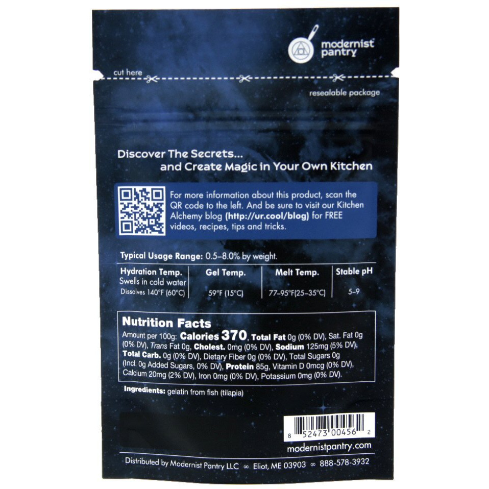 Pure Fish Gelatin Powder (250 Bloom) Gluten-Free Ou Kosher Certified - 50G/2Oz