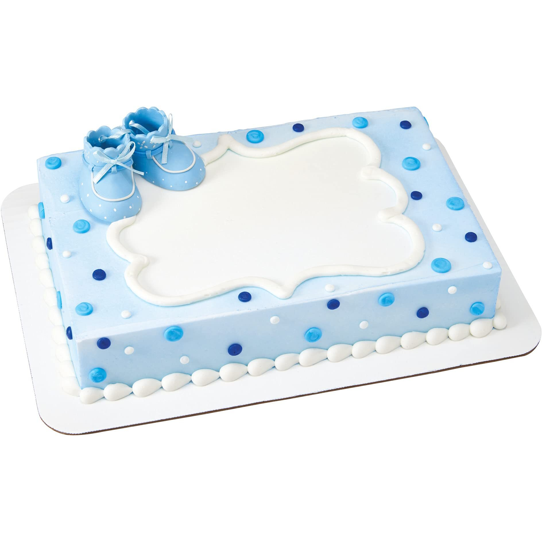 Decoset Blue Baby Booties Cake Decoration, 1 Piece Cake Topper, For Baby Shower, Birthday, Baby Celebration, Food Safe Molded Plastic, Post-Party Keepsake