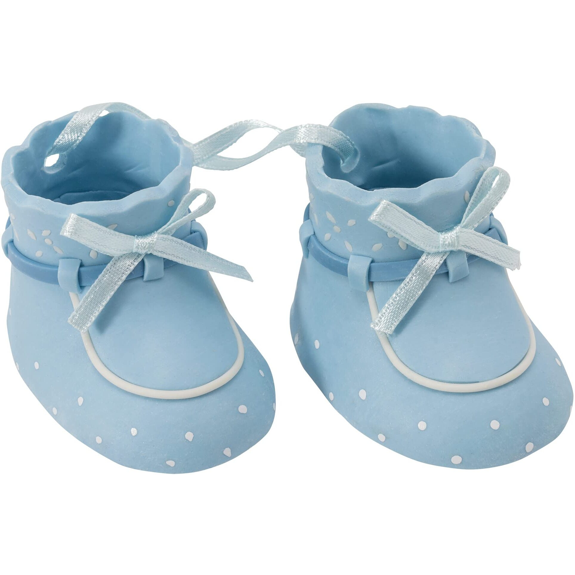 Decoset Blue Baby Booties Cake Decoration, 1 Piece Cake Topper, For Baby Shower, Birthday, Baby Celebration, Food Safe Molded Plastic, Post-Party Keepsake