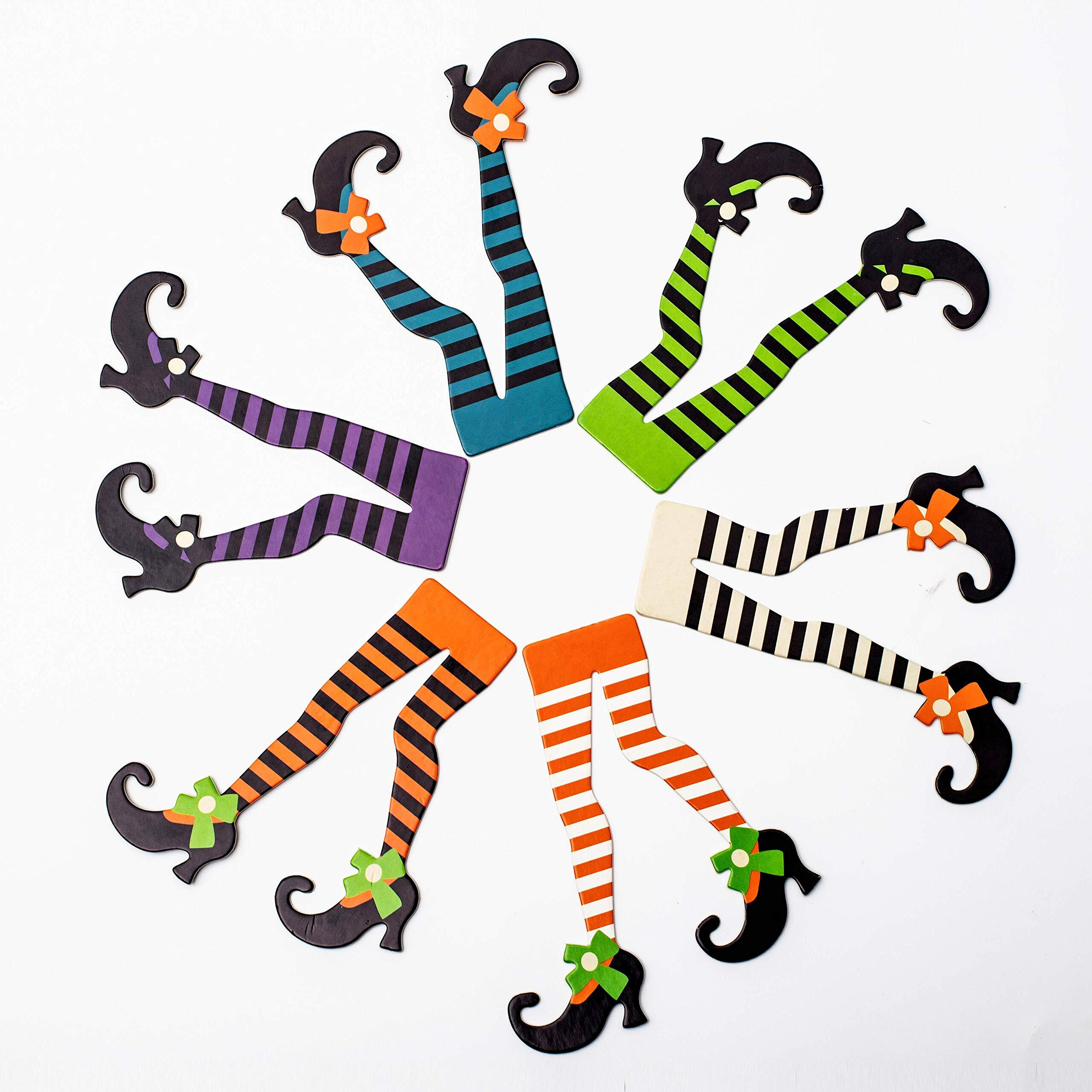 Whaline Halloween Cupcake Toppers Witch Boot Paper Cupcake Decorations For Cupcake Dish Decoration Party Supplies, 30 Pack