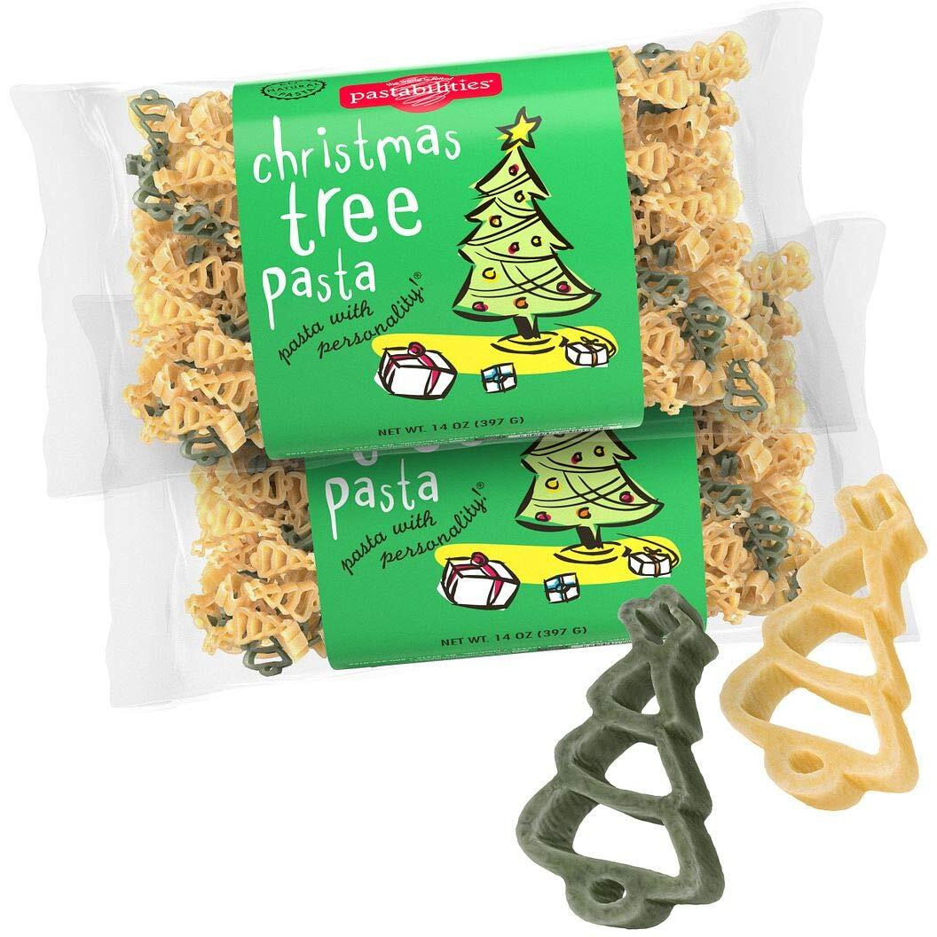 Pastabilities Fun Shaped Pasta For Kids - Christmas Tree Shaped - Green And Brown Tree Holiday Theme, Non-Gmo Natural Wheat Pasta, All-Natural, Kosher Certified, Made In The Usa, (2 Pack,14 Oz)