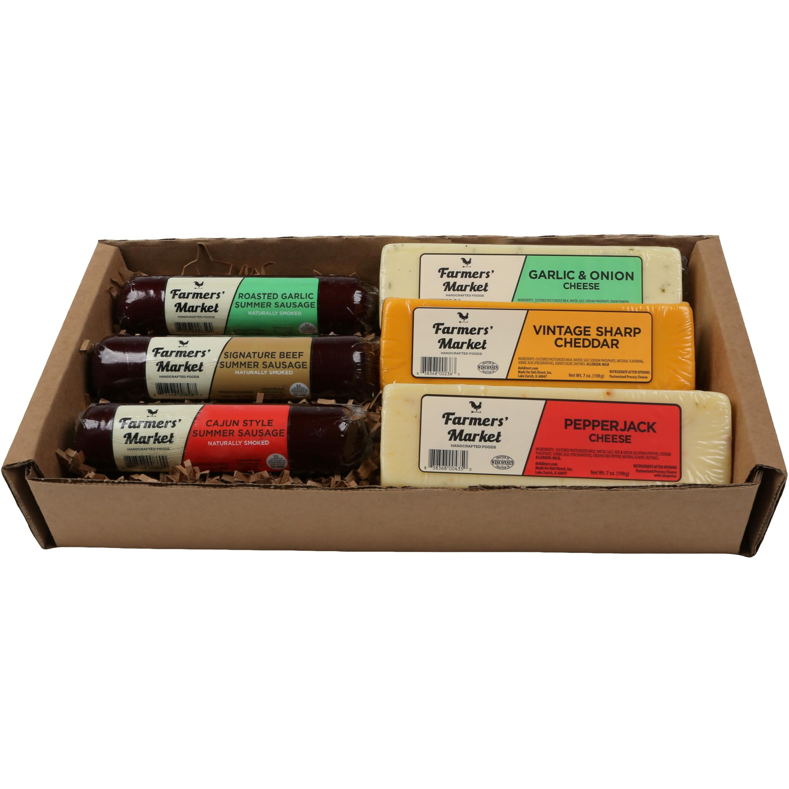 Farmers' Market Charcuterie Gift For Christmas, Wisconsin Cheese, Hickory Smoked Meat, Shelf Stable, Gourmet Meat And Cheese Platter, Classic Charcuterie Assortment