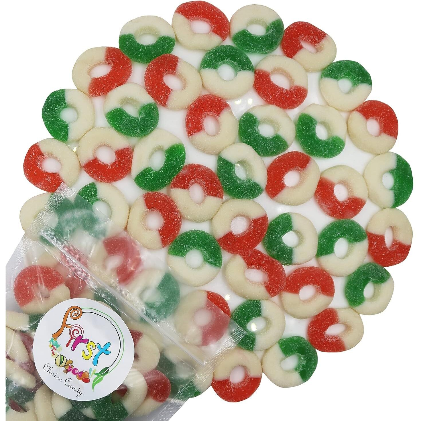 Firstchoicecandy Gummy Rings (Christmas Mix, 2.2 Pound (Pack Of 1))