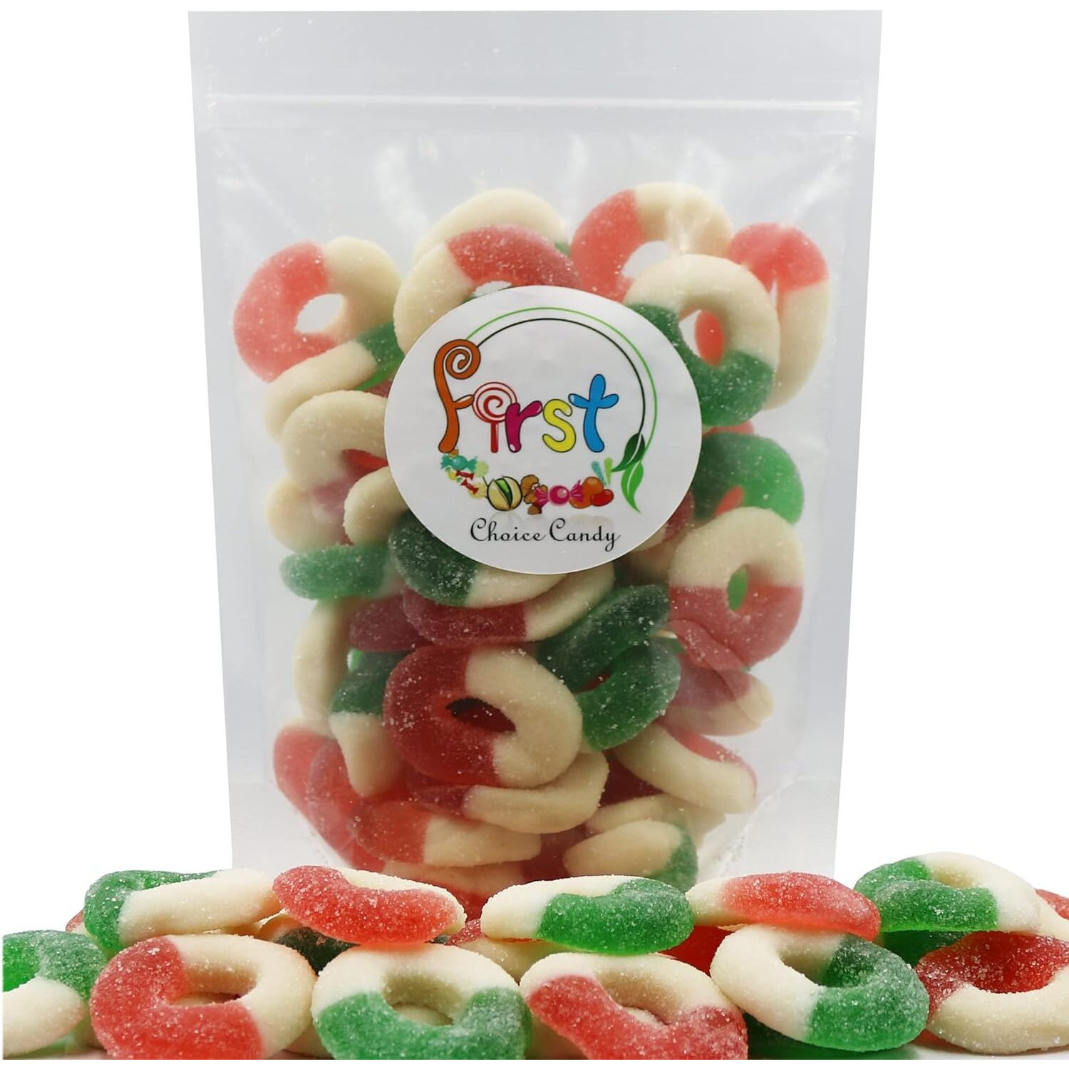 Firstchoicecandy Gummy Rings (Christmas Mix, 2.2 Pound (Pack Of 1))