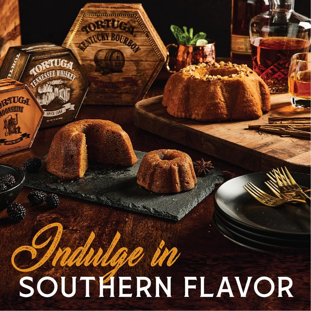 Tortuga Kentucky Bourbon Butter Cake W/ Walnuts - 16Oz Cake - 2 Pack - The Perfect Premium Gourmet Gift For Stocking Stuffers, Gift Baskets, And Christmas Gifts - Great Cakes For Delivery