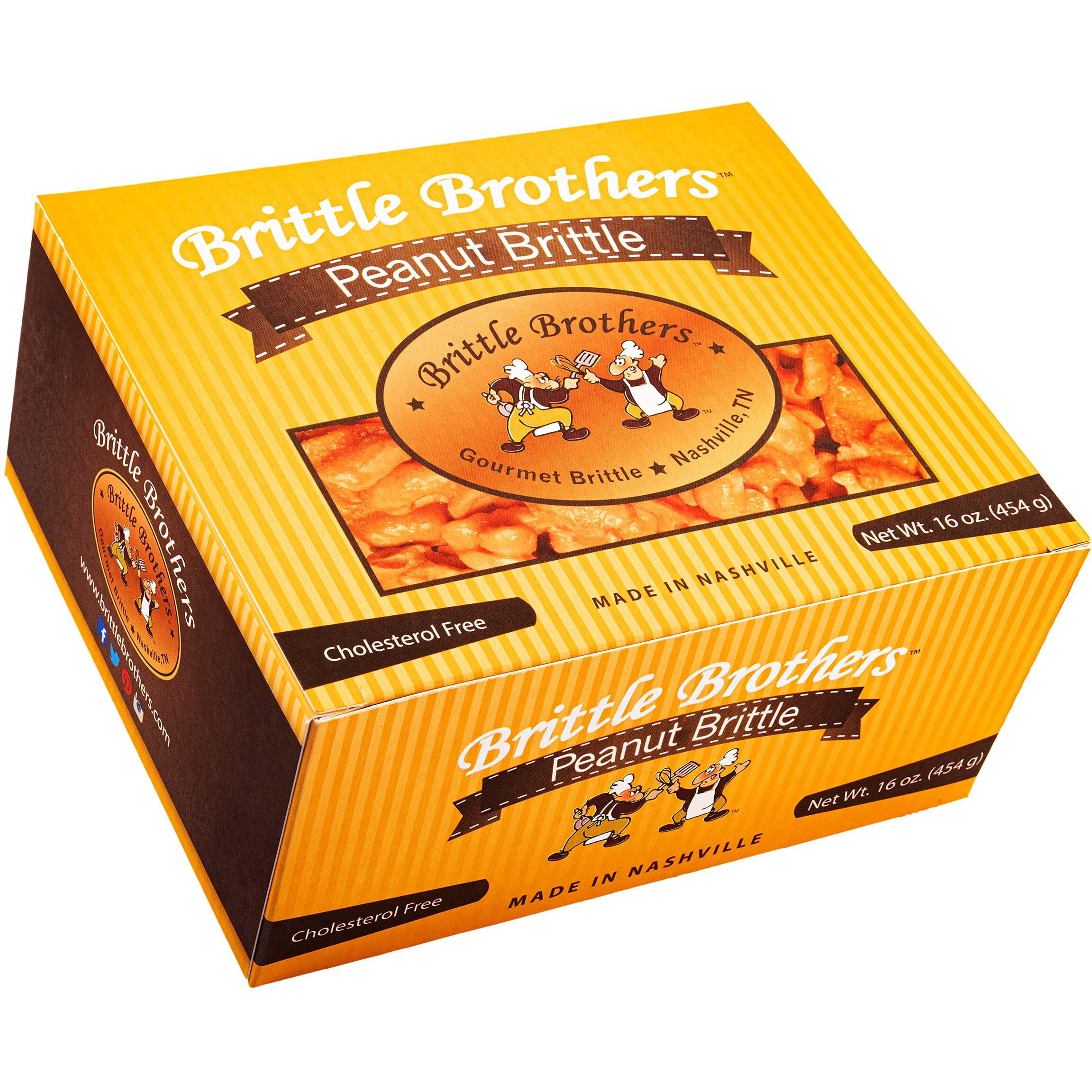 Brittle Brothers Peanut Brittle - 16 Oz. Box  Voted 1-4Xs More Nuts - Gift Set Cashew Pecan Bacon Corporate Christmas Mother Father Chocolate