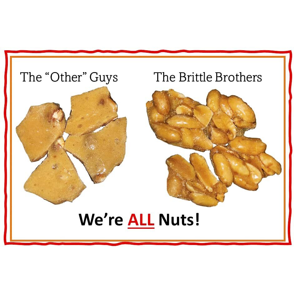 Brittle Brothers Peanut Brittle - 16 Oz. Box  Voted 1-4Xs More Nuts - Gift Set Cashew Pecan Bacon Corporate Christmas Mother Father Chocolate