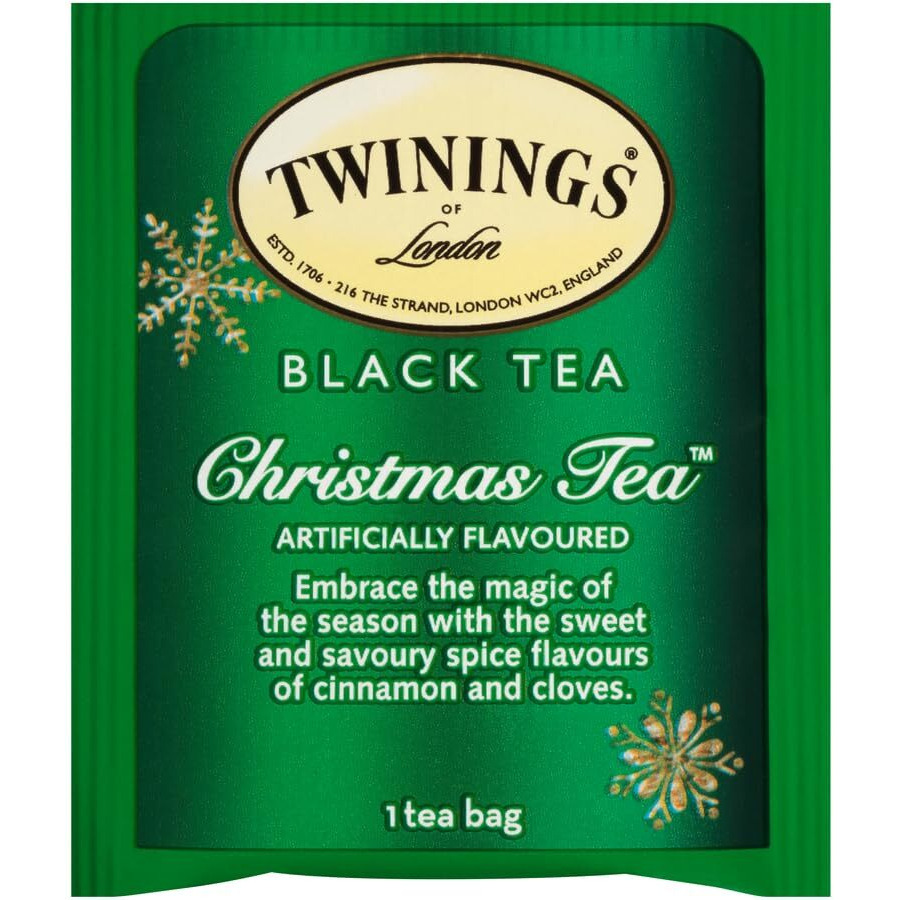 Twinings Christmas Black Tea, 20 Count (Pack Of 6), Individually Wrapped Bags, Caffeinated, Aromatic Cinnamon & Clove, Enjoy Hot Or Iced