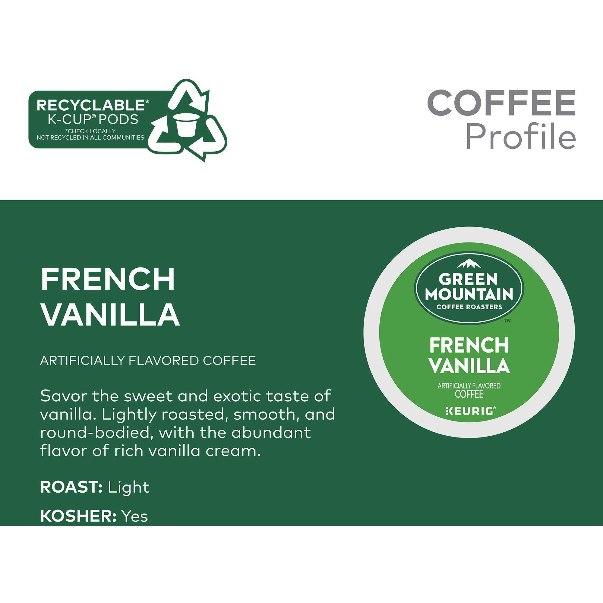 Green Mountain Coffee Roasters French Vanilla Coffee, Keurig Single-Serve K-Cup Pods, Light Roast, 96 Count (4 Packs Of 24)