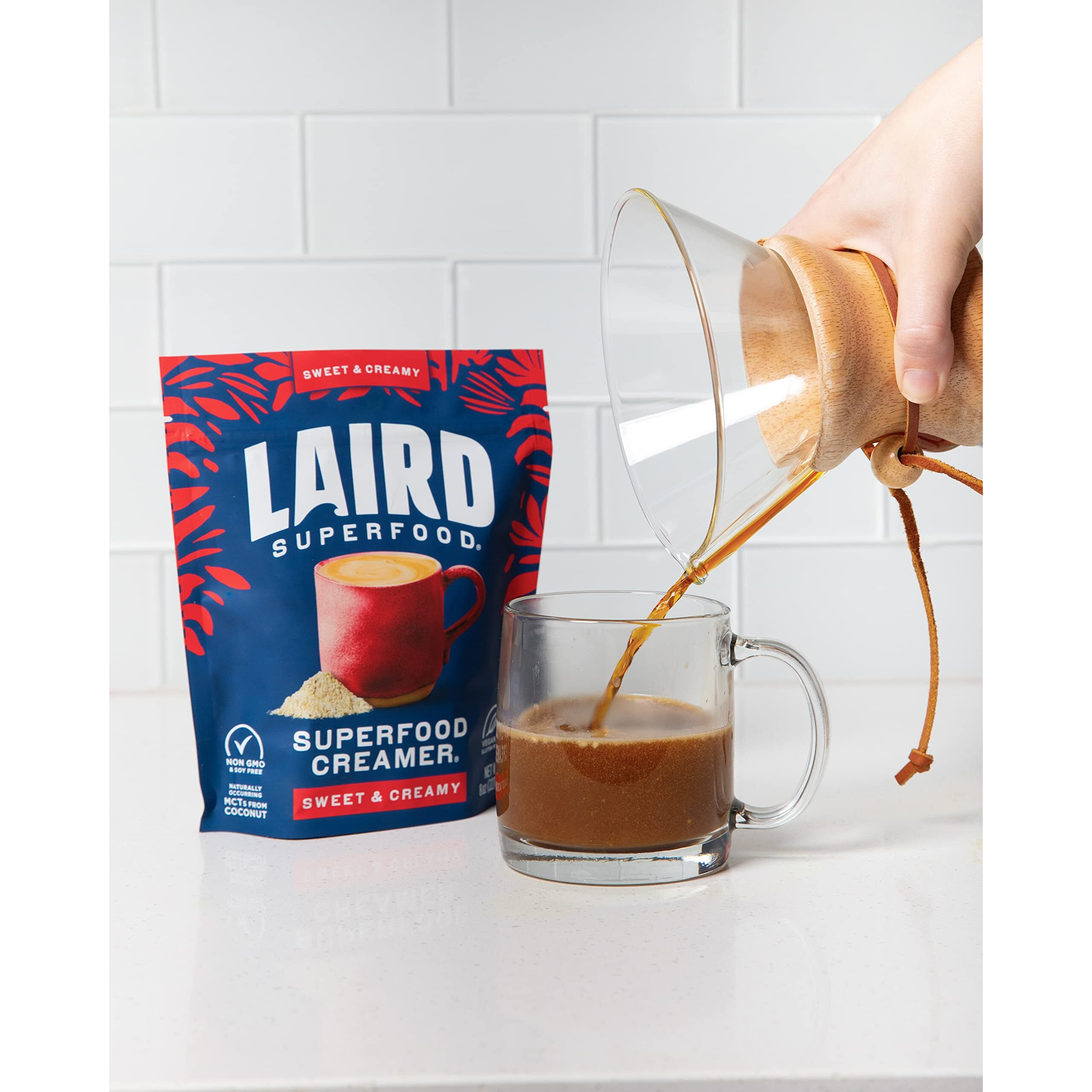 Laird Superfood Non-Dairy Superfood Creamer - Coconut Powder Coffee Creamer - Sweet & Creamy - Gluten Free, Non-Gmo, Vegan - 16 Oz. Bag, Pack Of 1