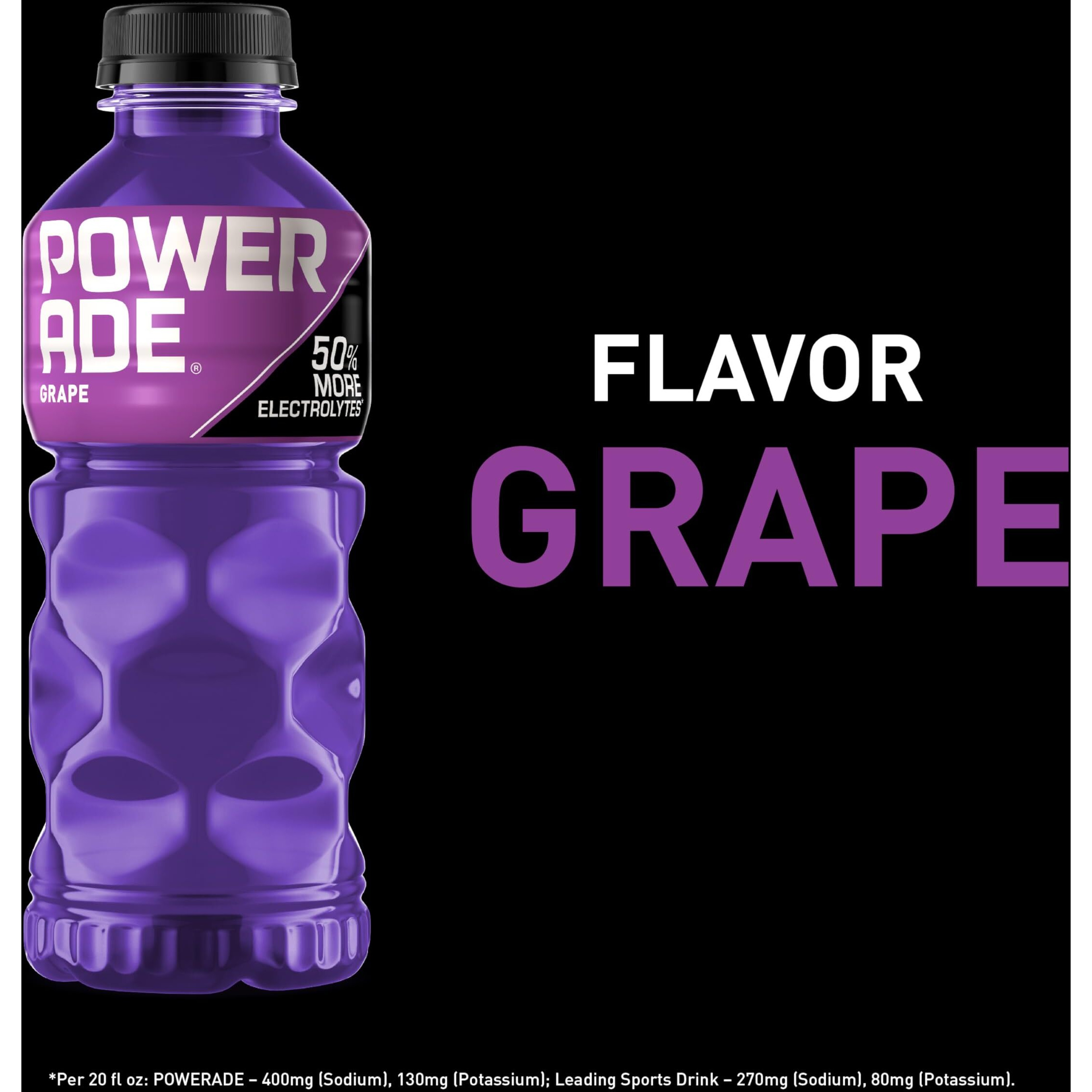 Powerade Sports Drink Grape, 20 Ounce (Pack Of 24)