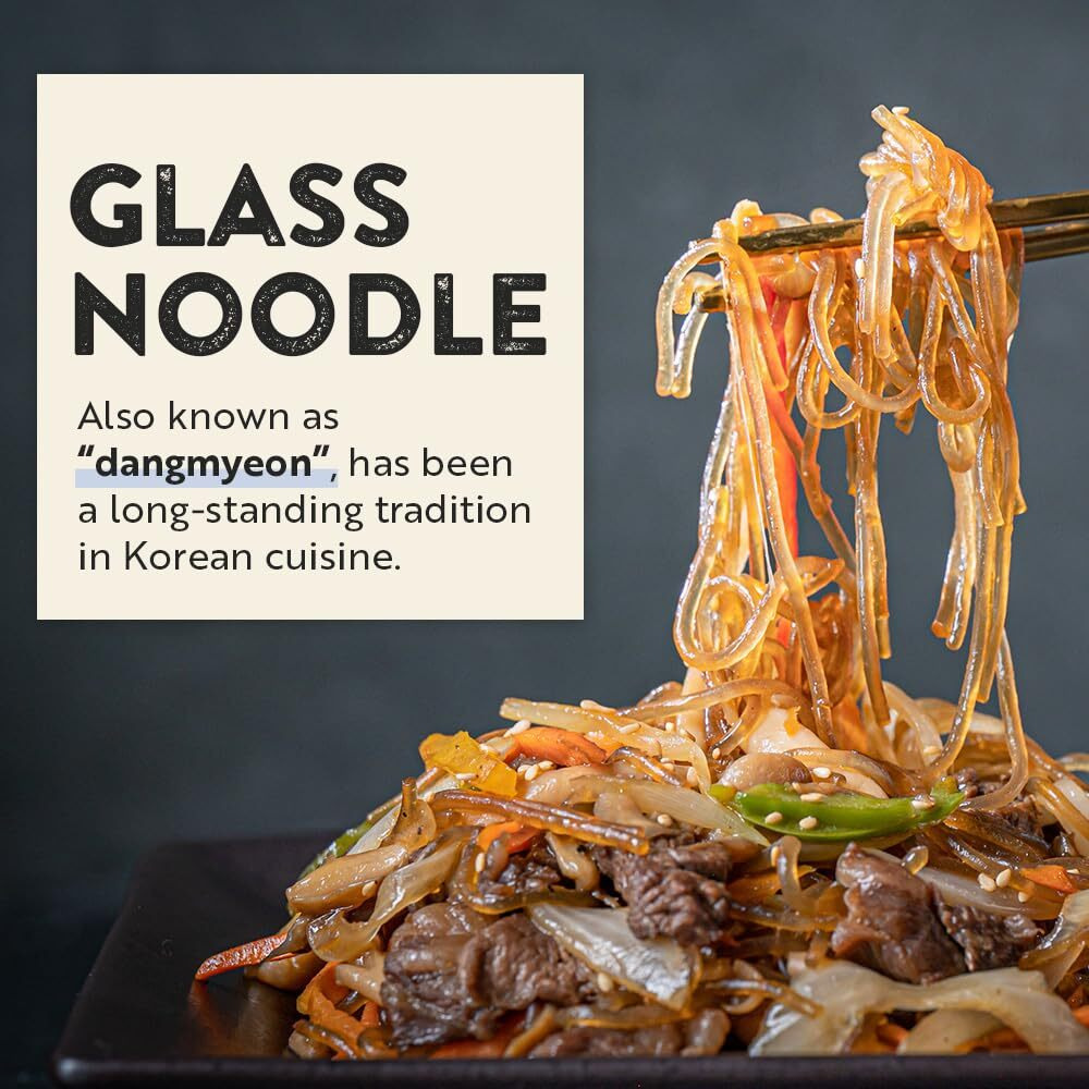 Chung Jung One O'Food Organic Glass Noodles 12 Pack, Gluten-Free Korean Sweet Potato Noodles, Vegan, No Sodium, No Sugar, Rice And Pasta Alternative
