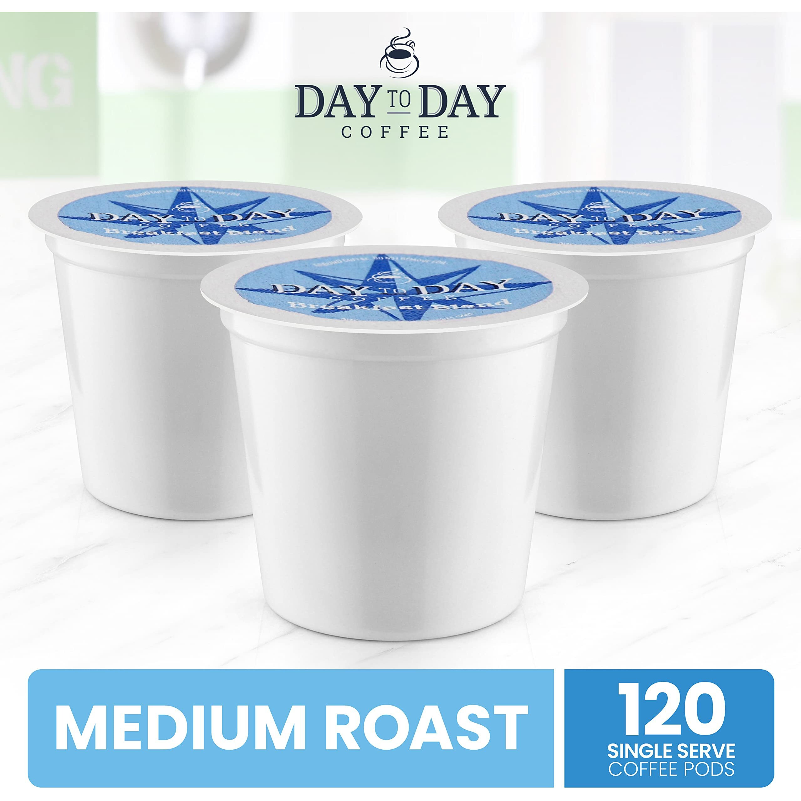 Day To Day 120-Count Breakfast Blend, Medium Roast Single Serve Coffee Pods For K Cups Keurig Brewers