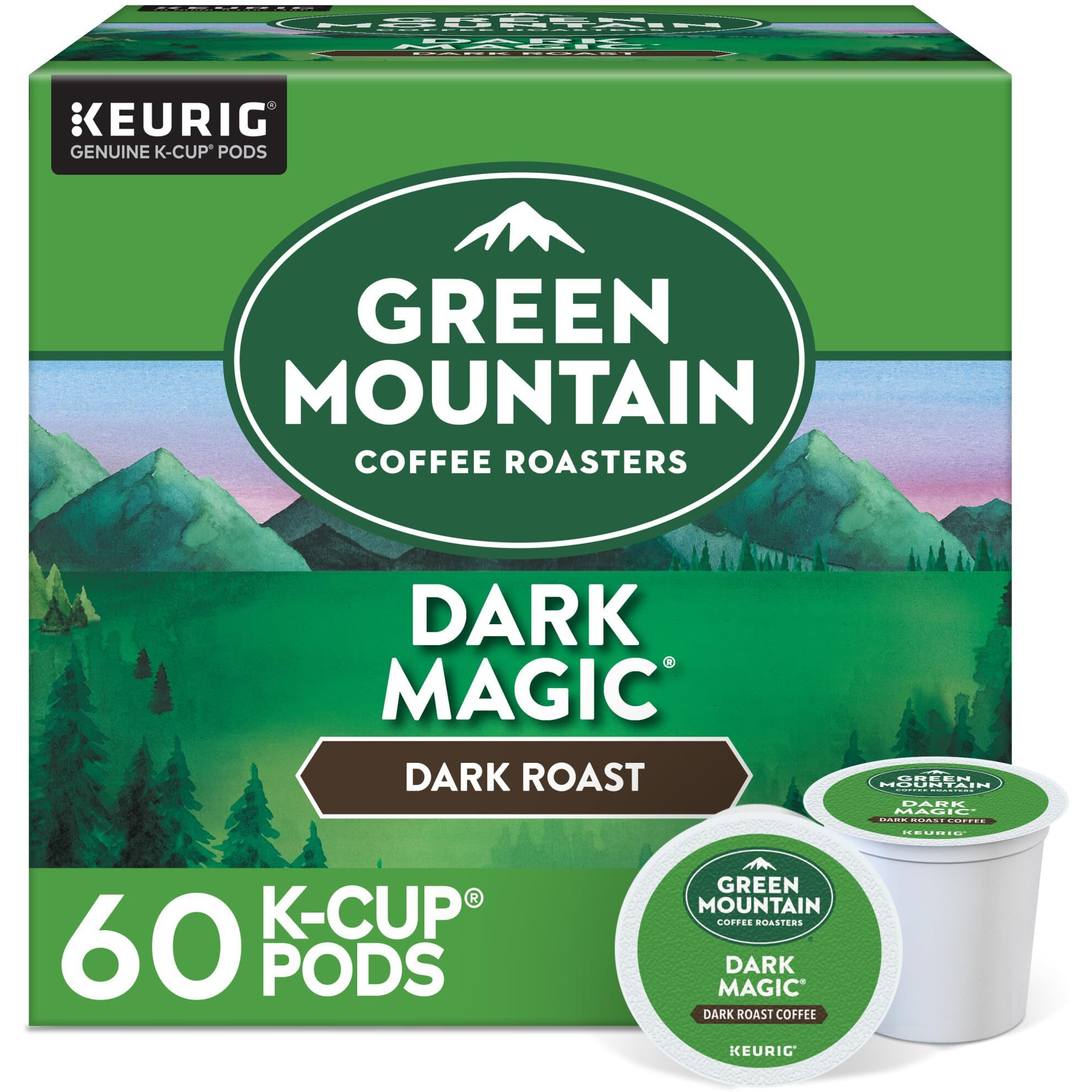 Green Mountain Coffee Roasters Dark Magic, Keurig Single Serve K-Cup Pods, Dark Roast Coffee, 60 Count, (6 Packs Of 10)