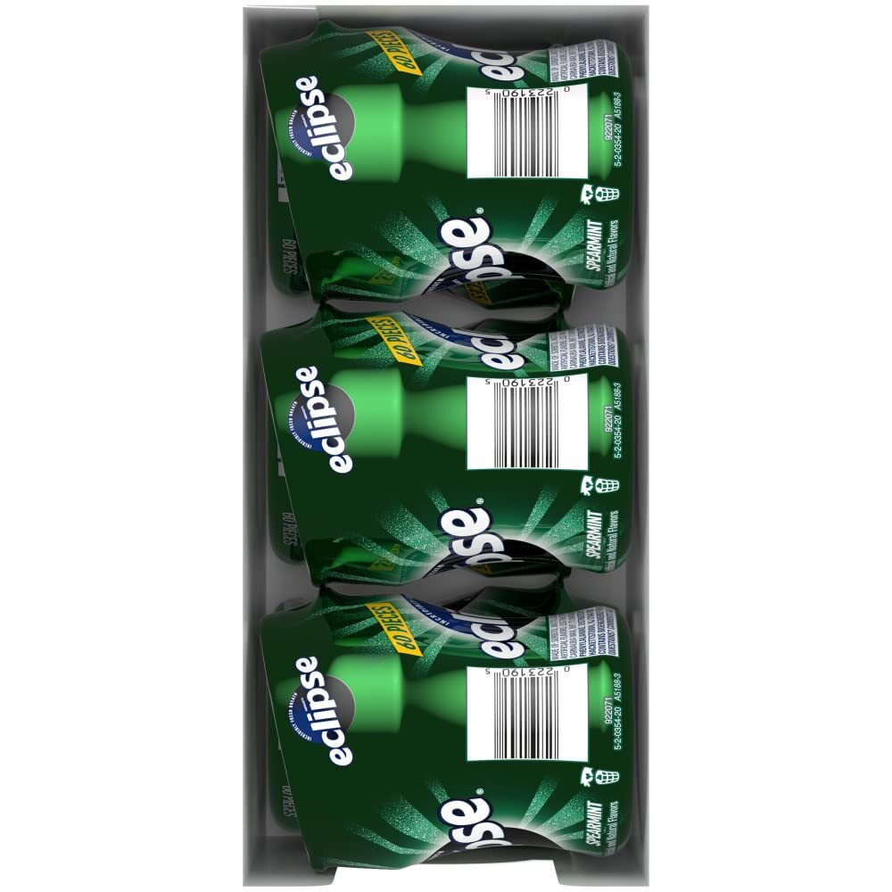 Eclipse Spearmint Sugarfree Gum, 60 Count (Pack Of 6)