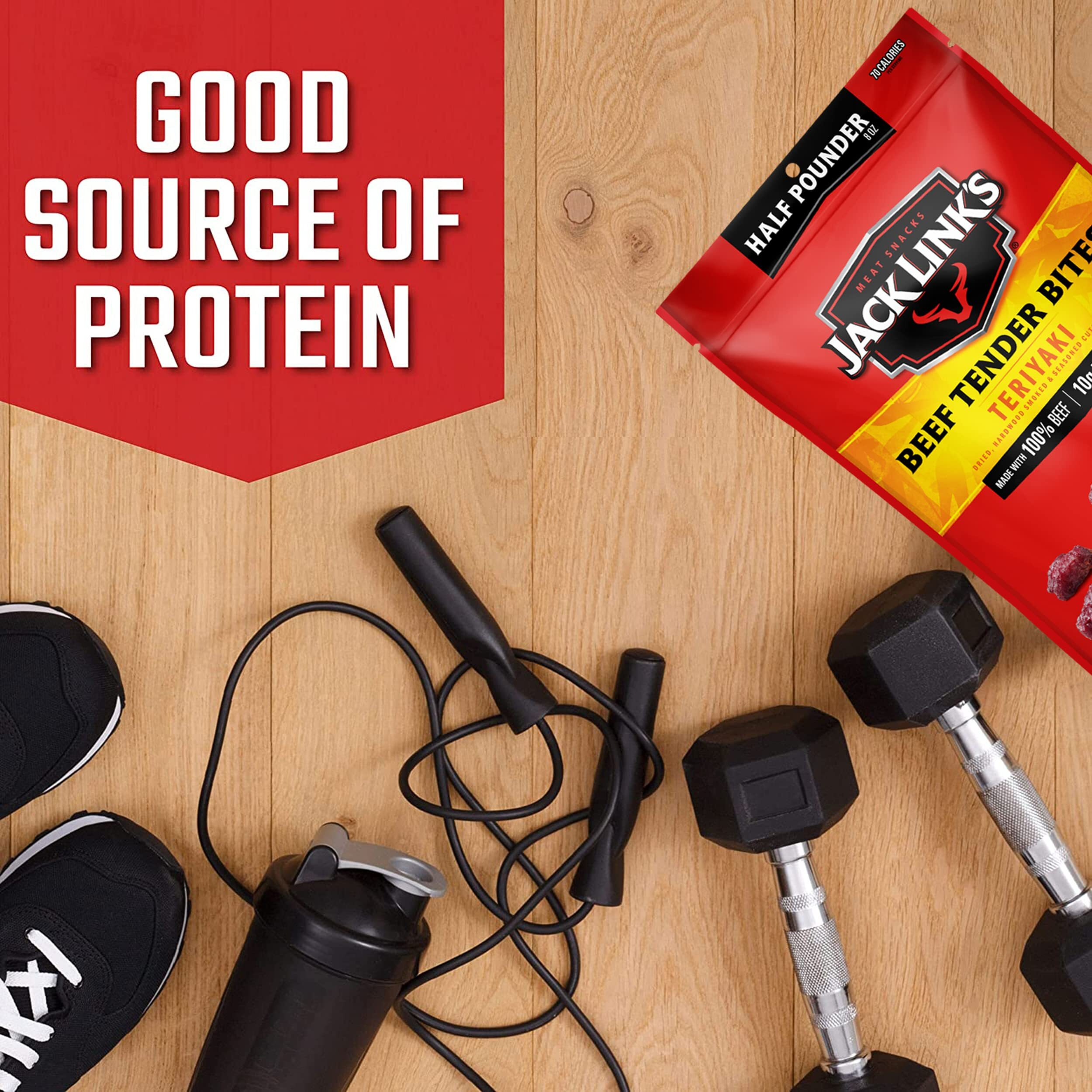 Jack Link's Beef Tender Bites, Teriyaki,  Pounder Bag - Flavorful Jerky Snack For Lunches, 10G Of Protein And 70 Calories, Made With Premium Beef - No Added Msg Or Nitrates/Nitrites (Packaging May Vary)