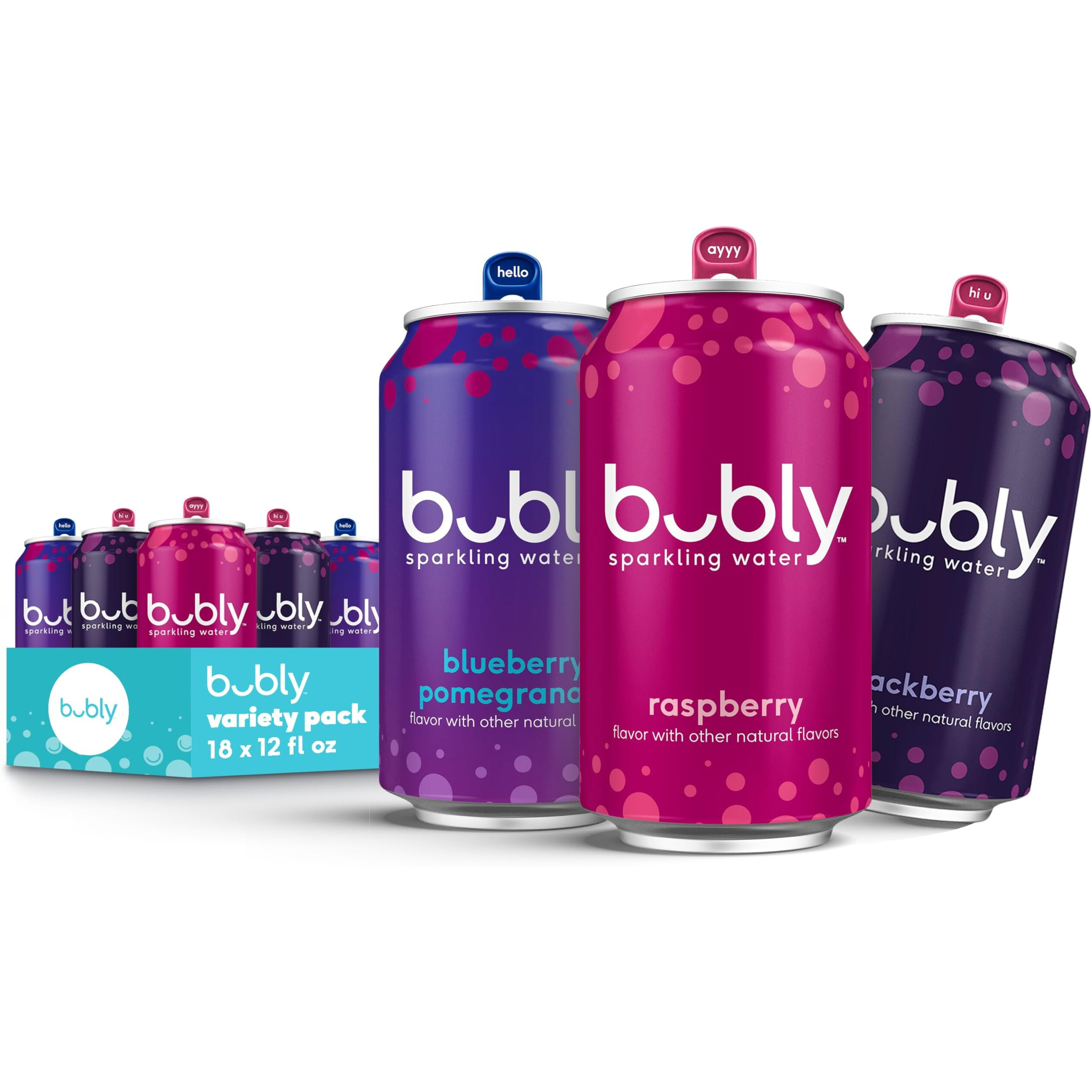 Bubly Sparkling Water, Triple Berry Variety Pack, Zero Sugar & Zero Calories, Seltzer Water, 12 Fl Oz Cans (Pack Of 18)