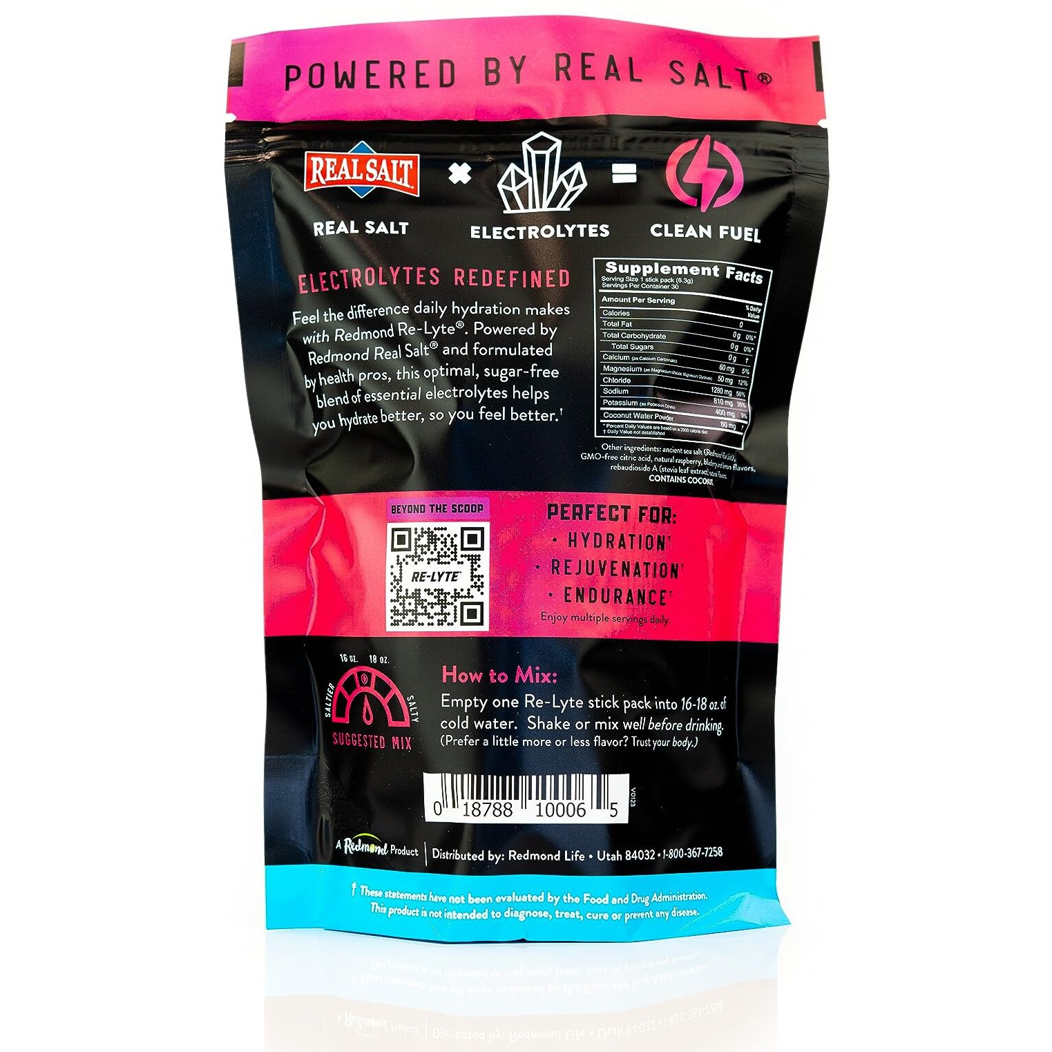 Redmond Re-Lyte Hydration Electrolyte Mix (Mixed Berry) 30 Stick Pack