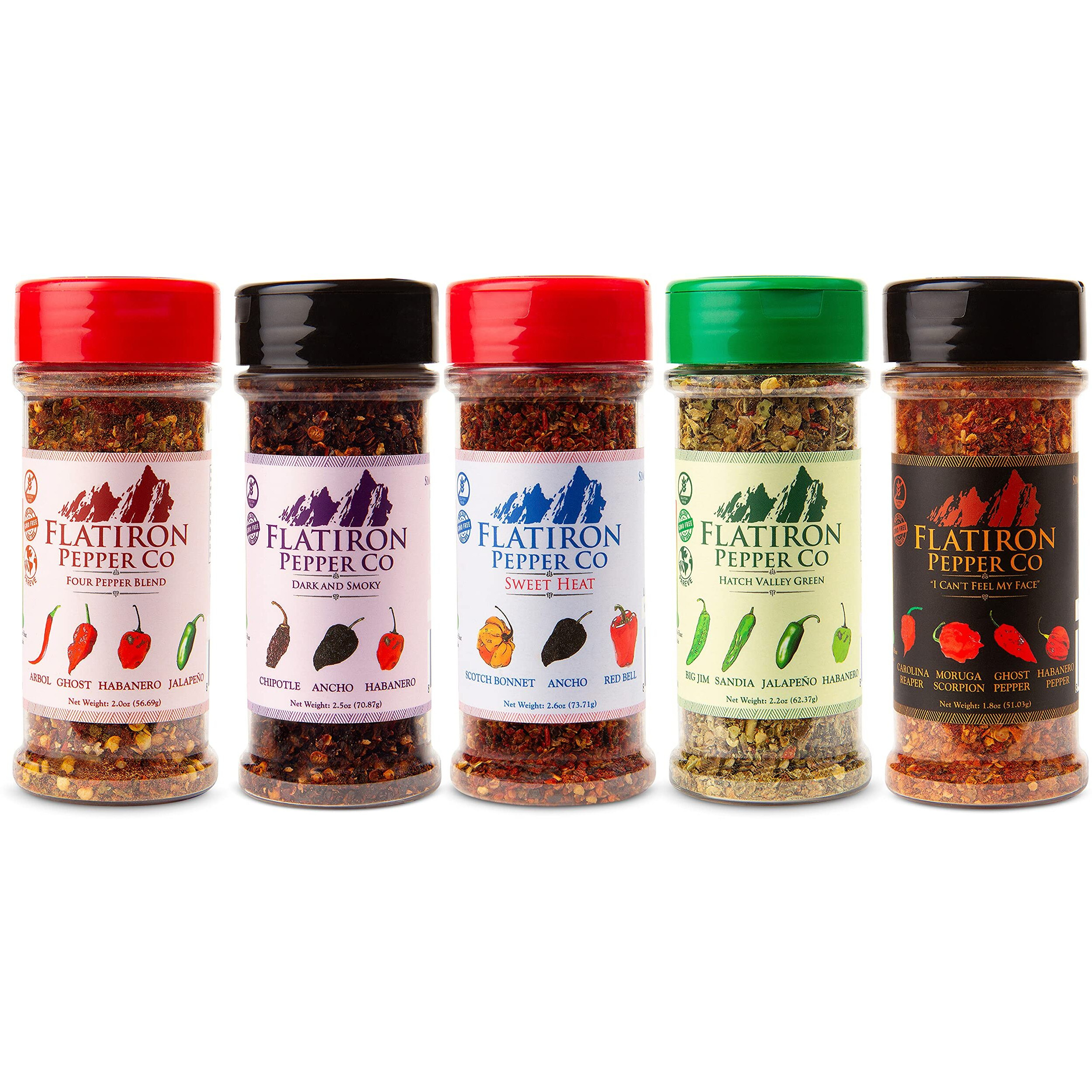 Flatiron Pepper Co - Four Pepper Blend. Premium Red Chile Flakes. Habanero - Jalapeno - Arbol - Ghost Pepper