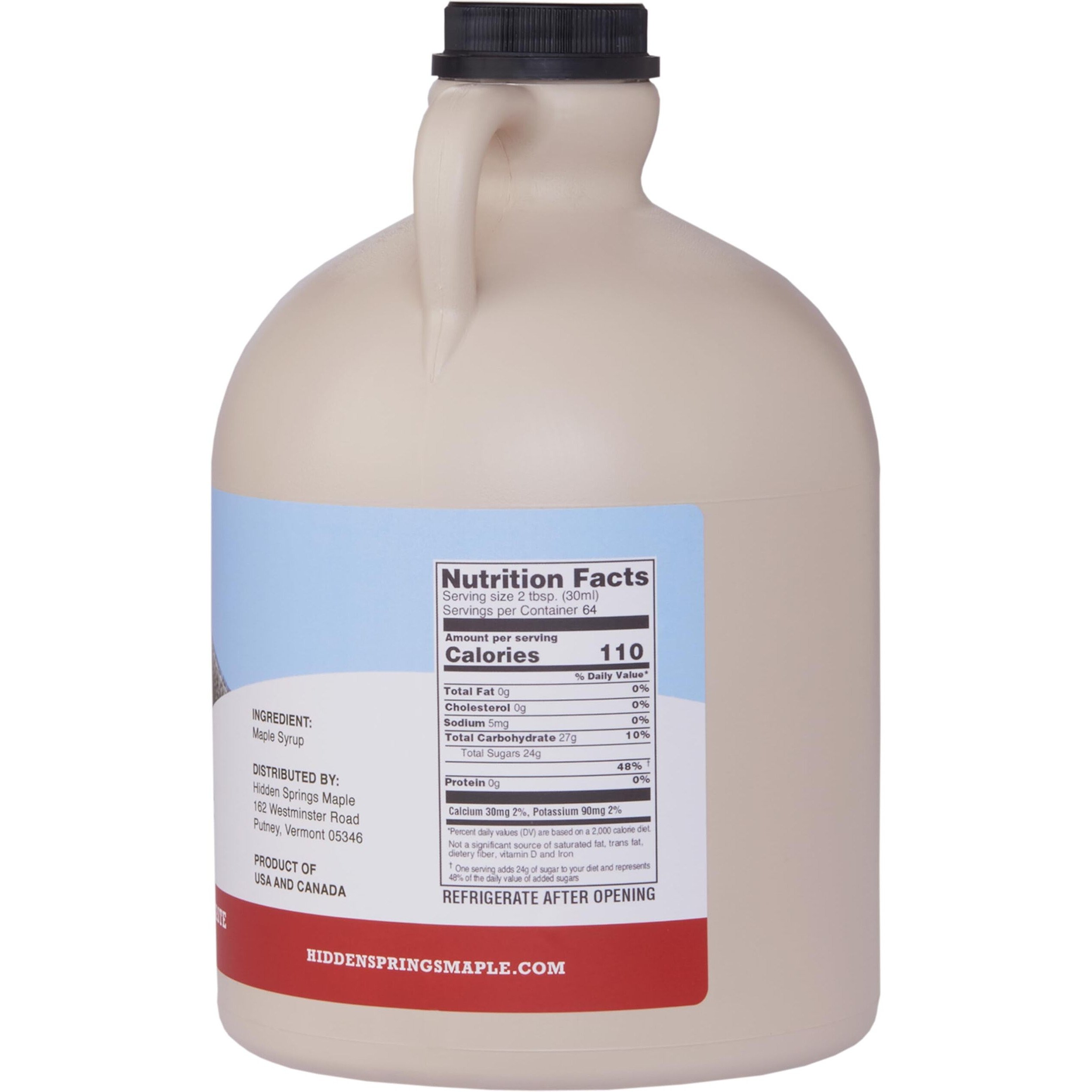 Hidden Springs Maple Dark Half Gallon 100% Pure Maple Syrup Usa/Can, Bpa-Free Jug