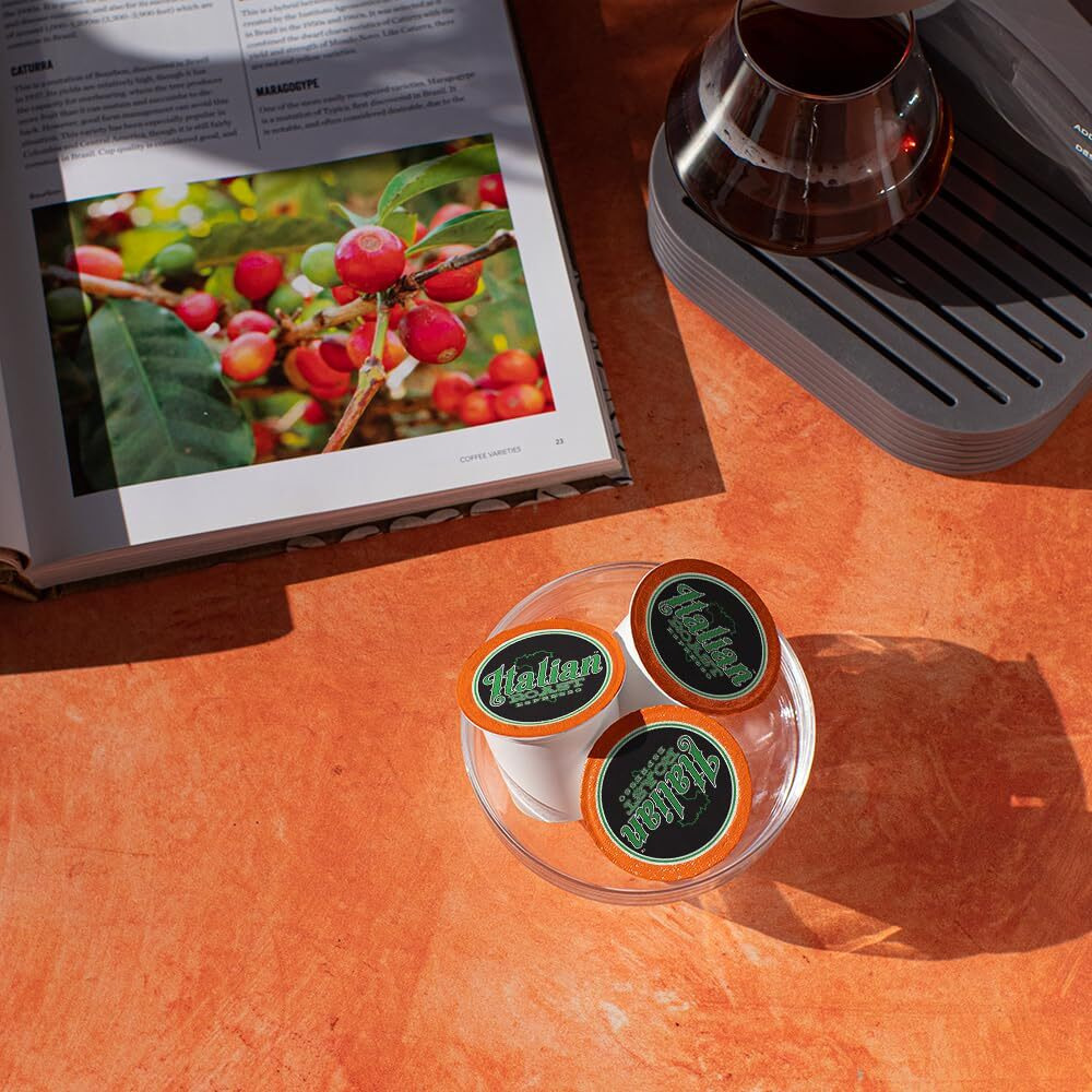 Fresh Roasted Coffee, Italian Roast, Dark, Kosher, K-Cup Compatible, 96 Pods