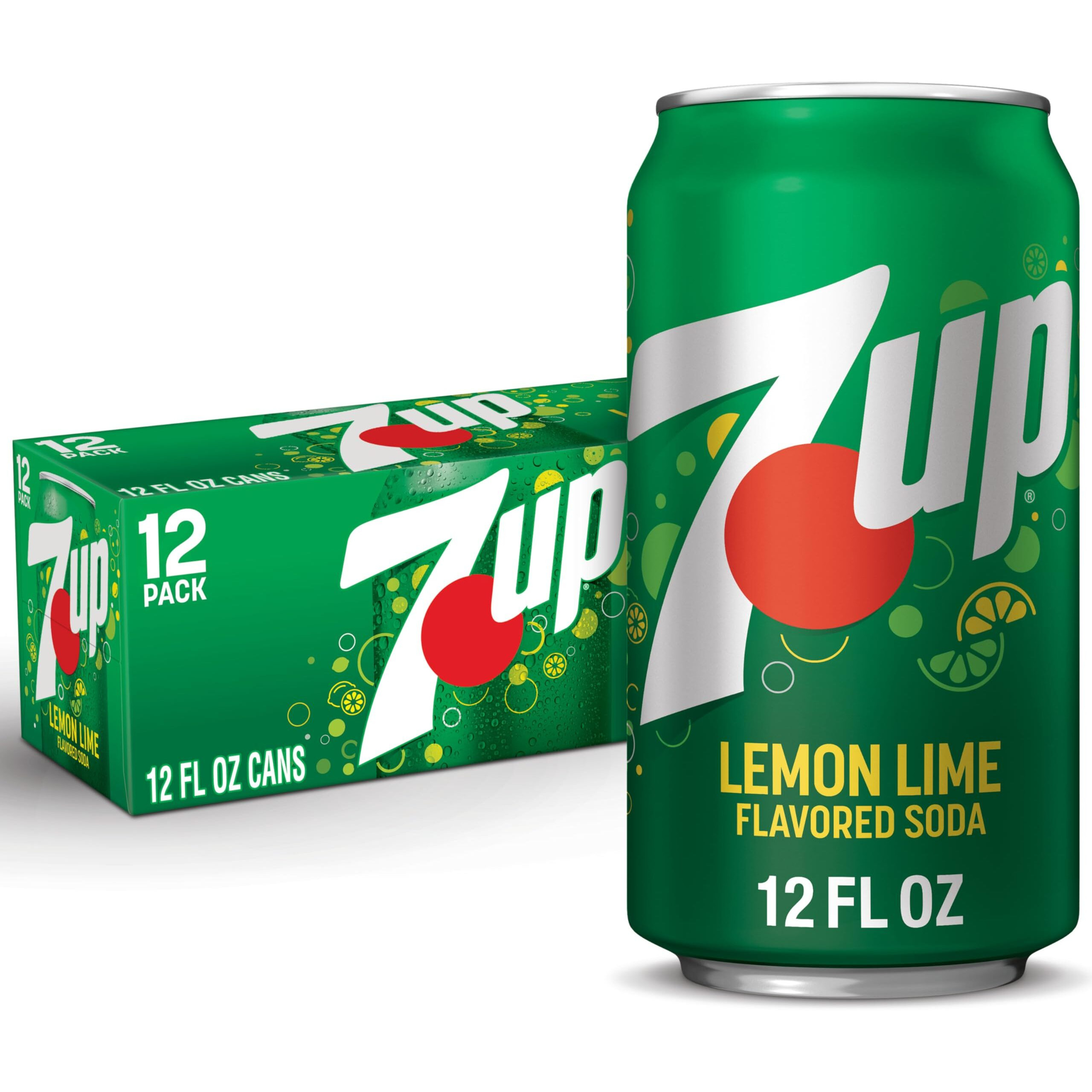 7Up Lemon Lime Soda, Naturally Flavored And Caffeine Free, 12 Fl Oz (Pack Of 12)