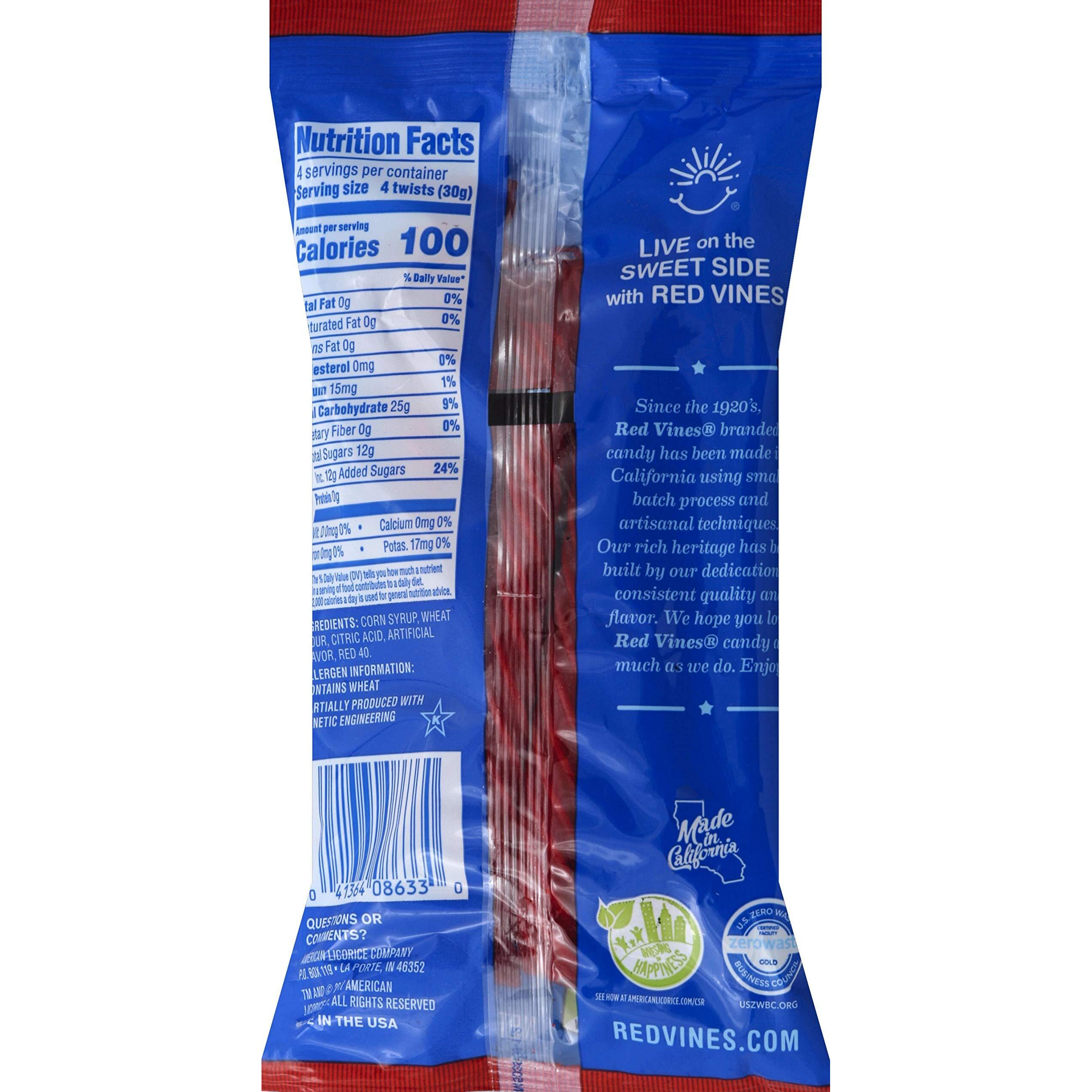 Red Vines Licorice Twists, Original Red Flavor, Soft & Chewy Candy, 4 Ounce (Pack Of 24)