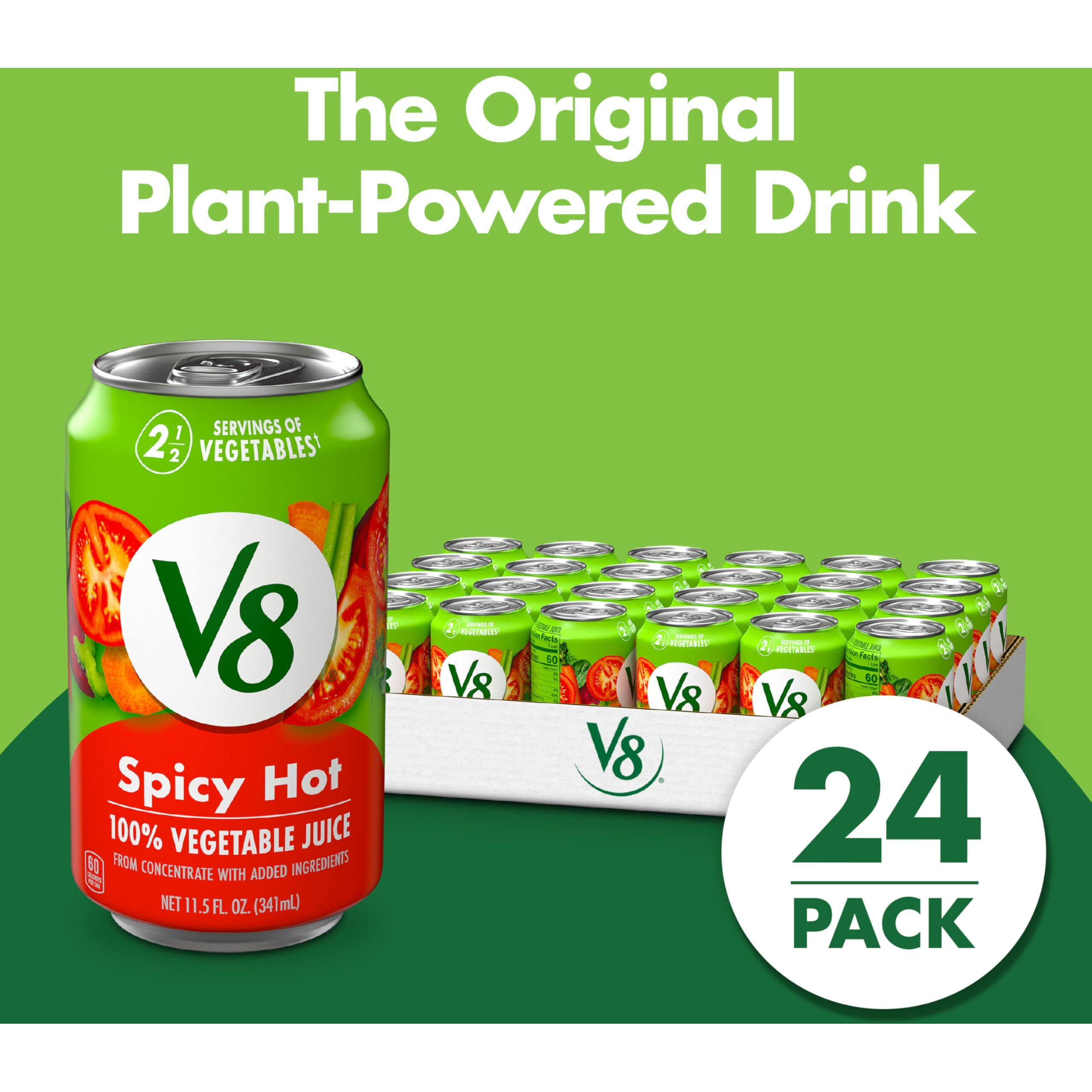 V8 Spicy Hot 100% Vegetable Juice, 11.5 Fl Oz Can (24 Pack)