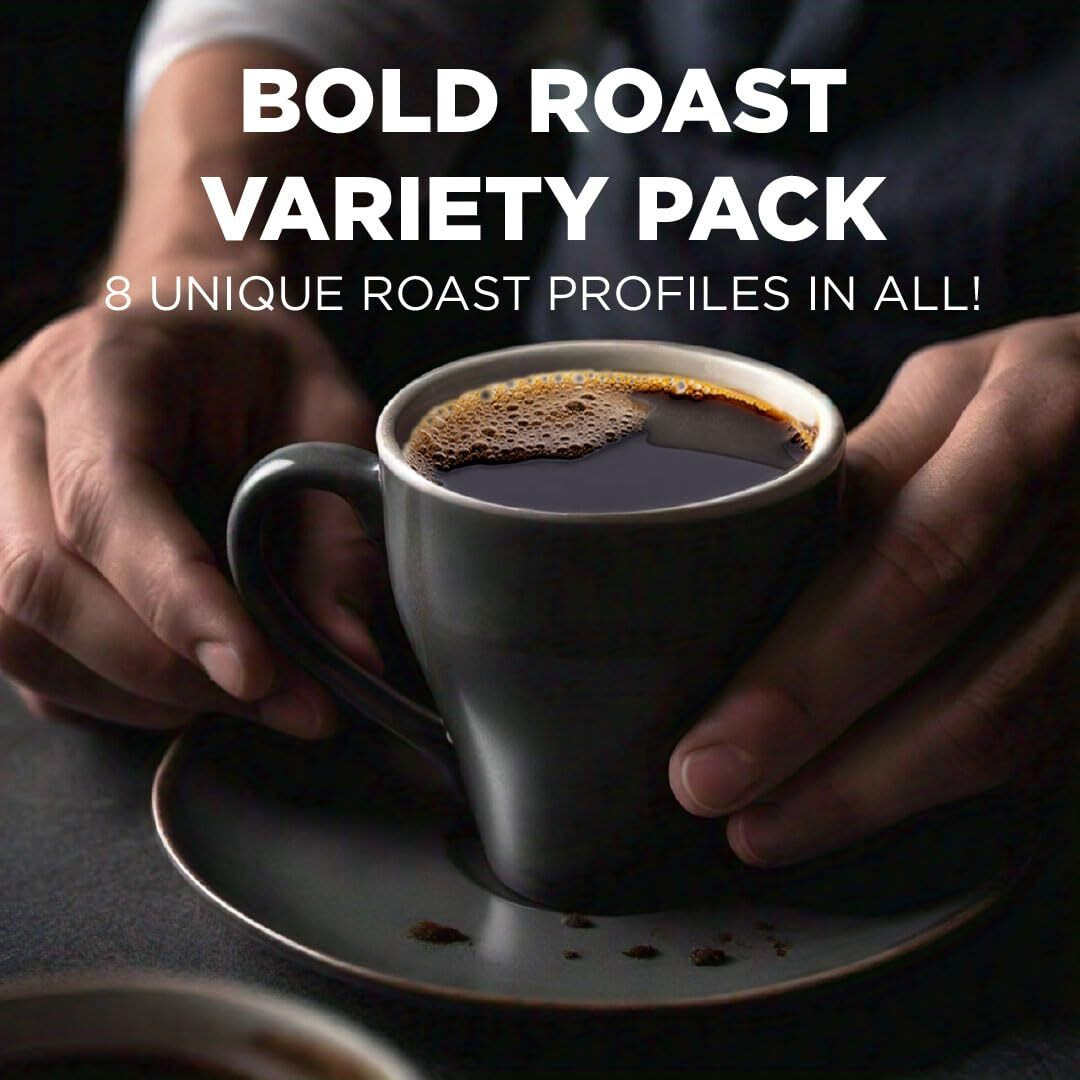 Maud's Bold Dark Roast Coffee Pods Variety Pack, 40 Ct | 8 Assorted Coffee Flavors | 100% Arabica Dark Roasted Coffee | Solar Energy Produced Recyclable Pods Compatible With Keurig K Cups Maker