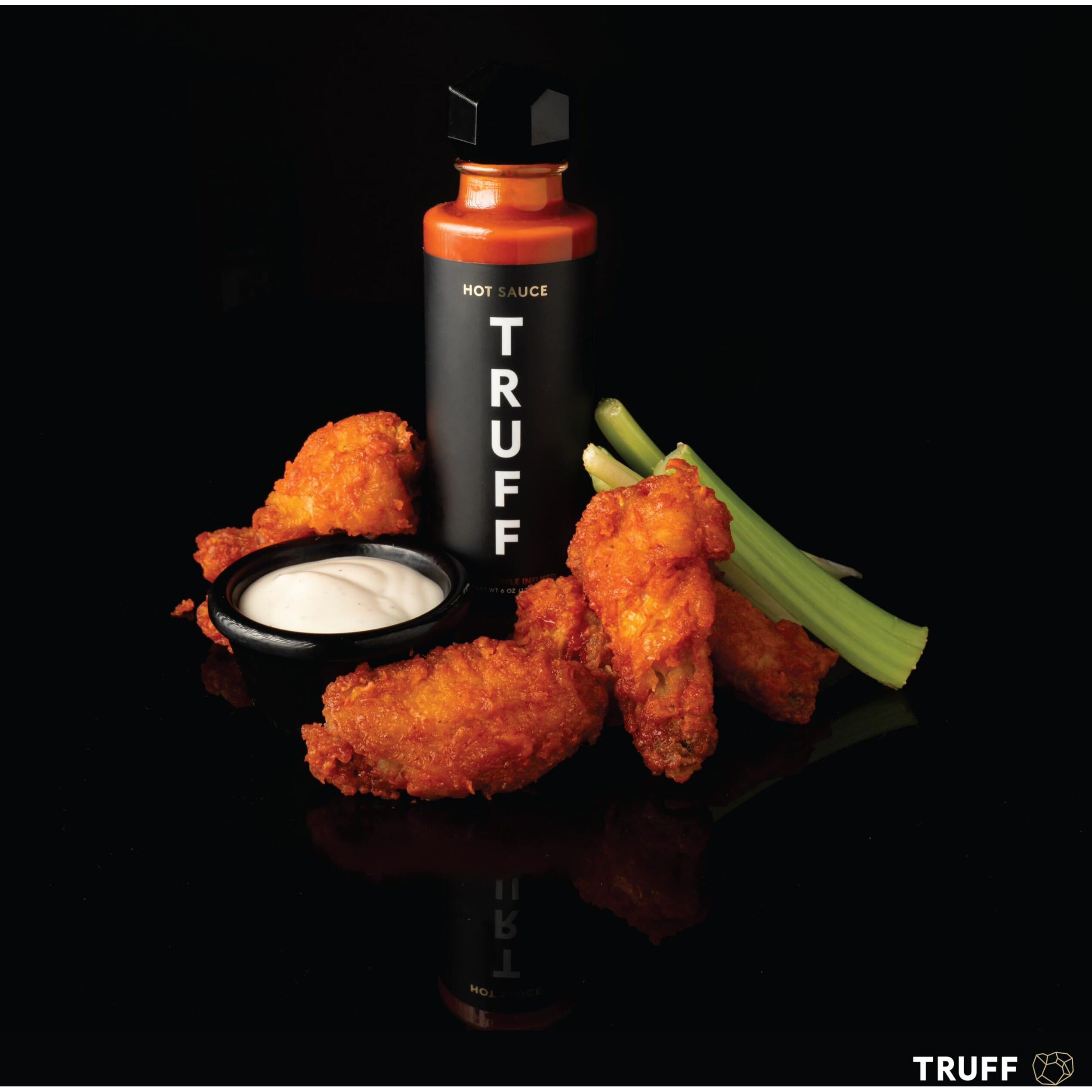 Truff Hot Sauce And Hotter Sauce 2-Pack Bundle, Gourmet Hot Sauce Set, Black Truffle And Chili Peppers, Gift Idea For The Hot Sauce Fans (Black/Red, 6 Oz, 2 Count)