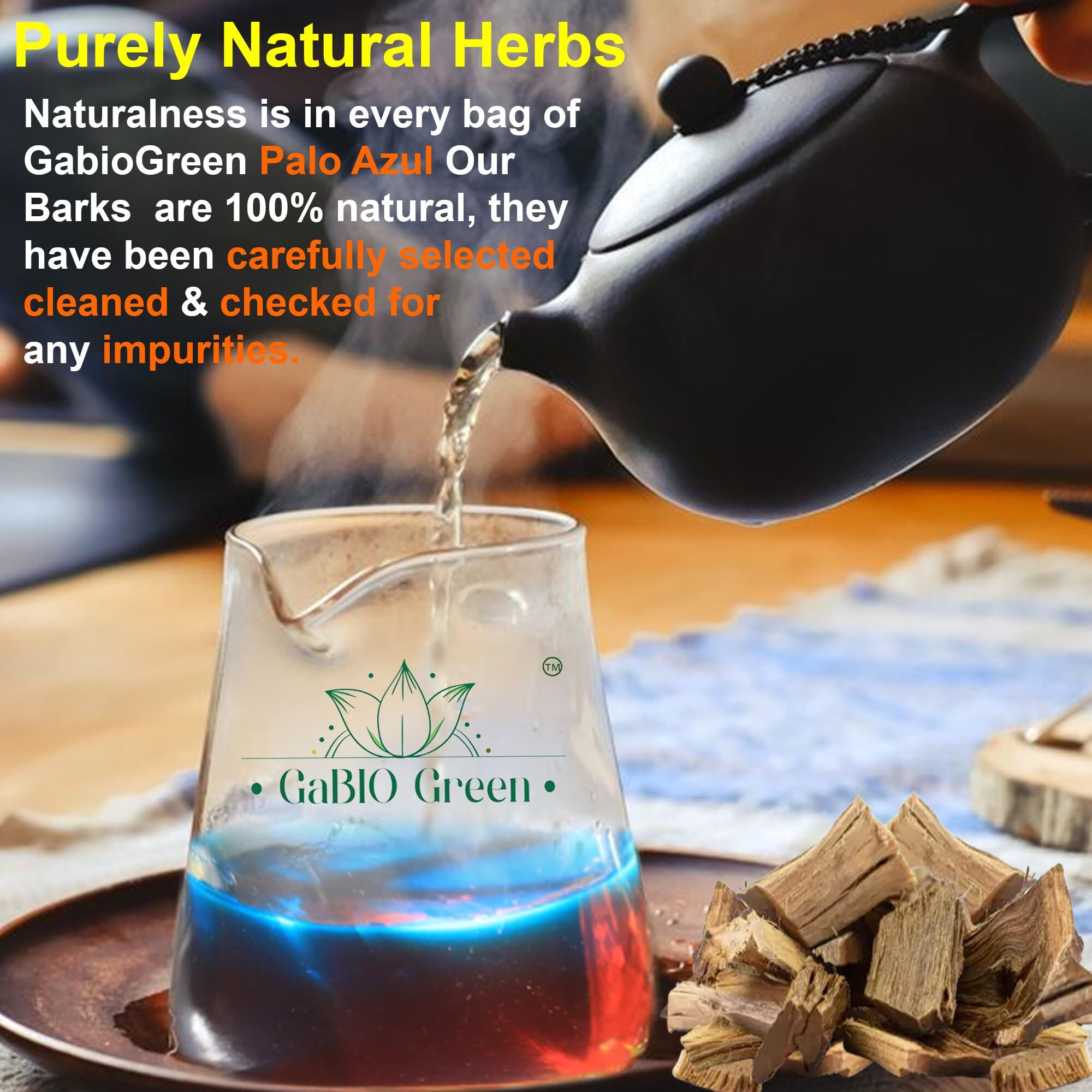 Kidney Wood (4Oz), Palo Azul (55-60 Cups Aprox), Blue Stick Tea Teatox, Non-Gmo, Gluten-Free Tea Bark, Natural Kidney Cleanse, Palo Azul Tea, Packaged In The Usa, Resealable Bag (4 Ounces).