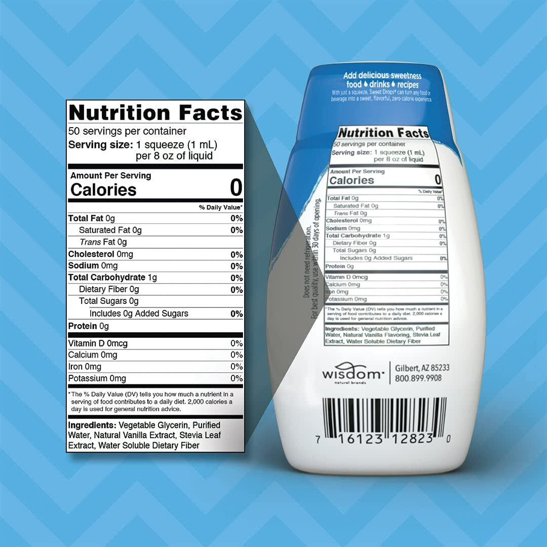Sweetleaf Sweet Drops Vanilla Stevia Liquid Sweetener - Flavor Foods, Keto Coffee With Sugar Free, 0 Calorie, Non-Glycemic Response Sweetleaf Stevia Drops, 1.7 Fl Oz Ea (Pack Of 2)