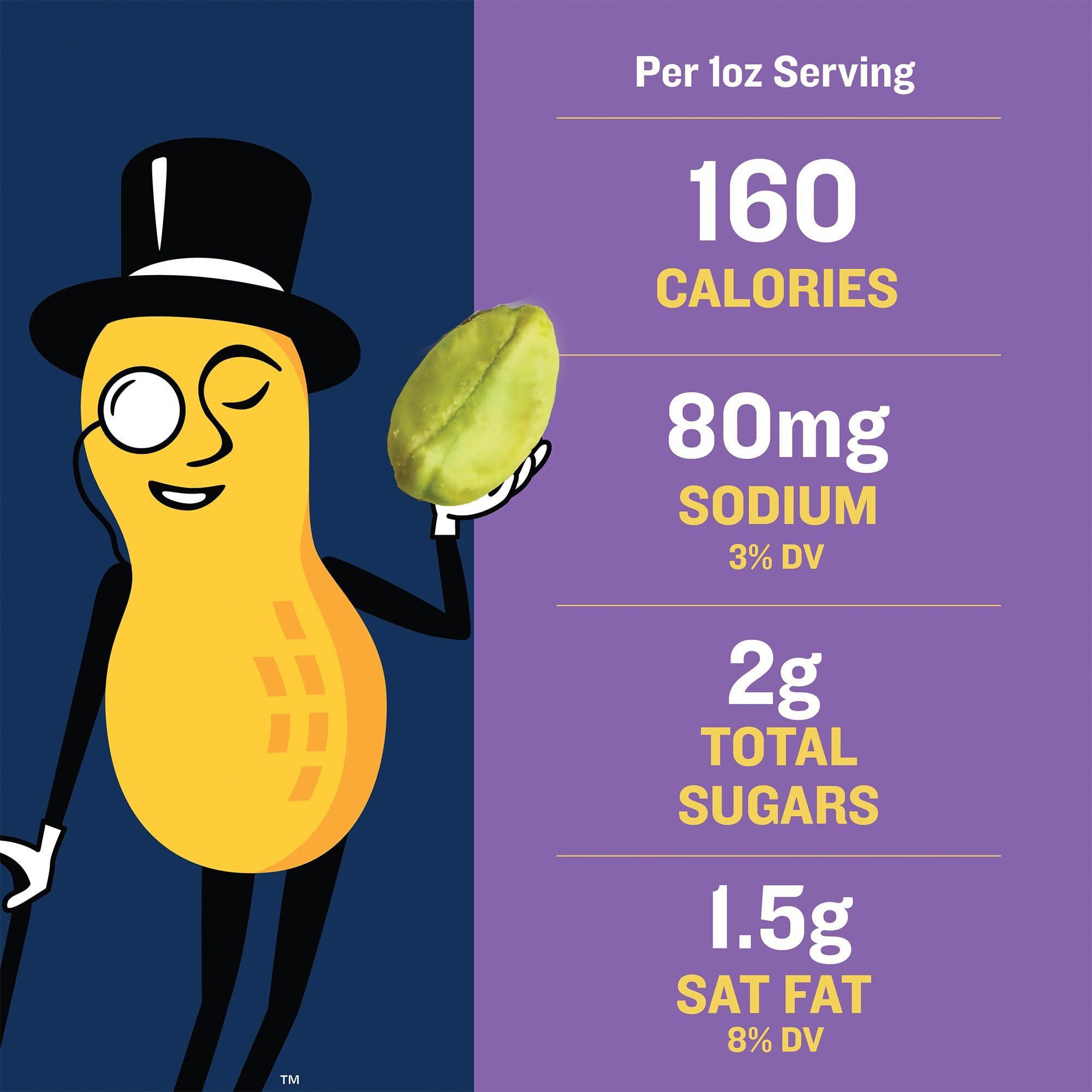 Planters Deluxe Pistachio Mix, Party Snacks, Plant-Based Protein, 14.5 Oz Canister