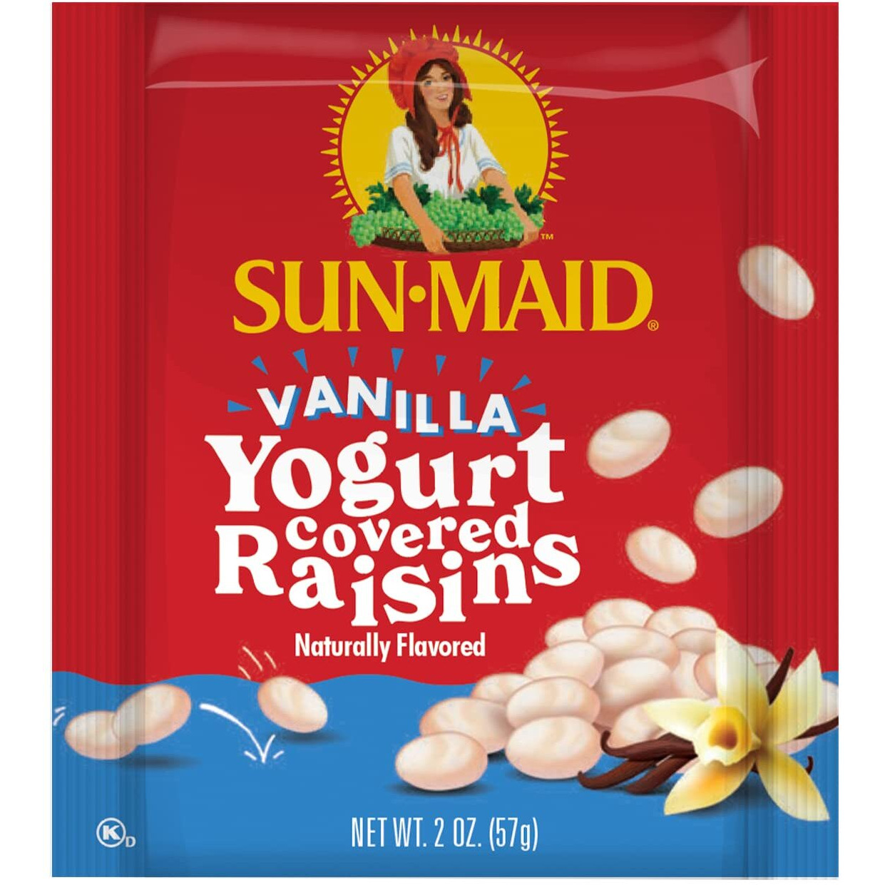 Sun-Maid Vanilla Yogurt Coated Raisins - (80 Pack) 0.5 Oz Mini Snack-Size Box - Yogurt Covered Dried Fruit Snack For Lunches And Snacks