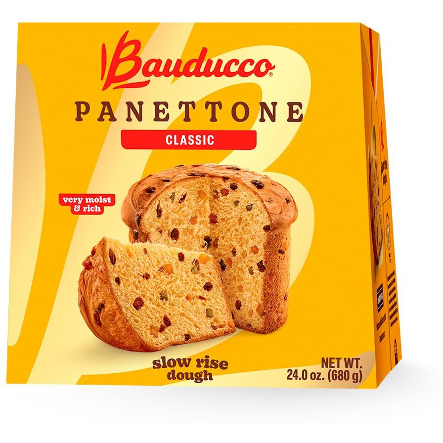 Bauducco Classic Panettone - Moist & Fresh Holiday Cake - Traditional Italian Recipe With Candied Fruit & Raisins 24.0Oz (Pack Of 1)