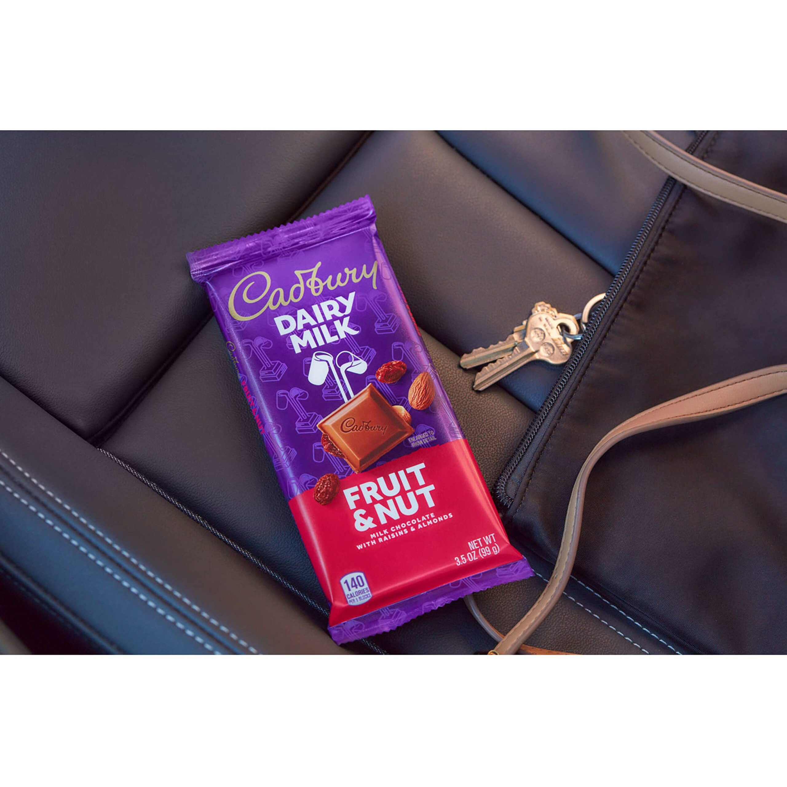 Cadbury Dairy Milk Fruit & Nut Milk Chocolate Candy Bars, 3.5 Oz (14 Count)