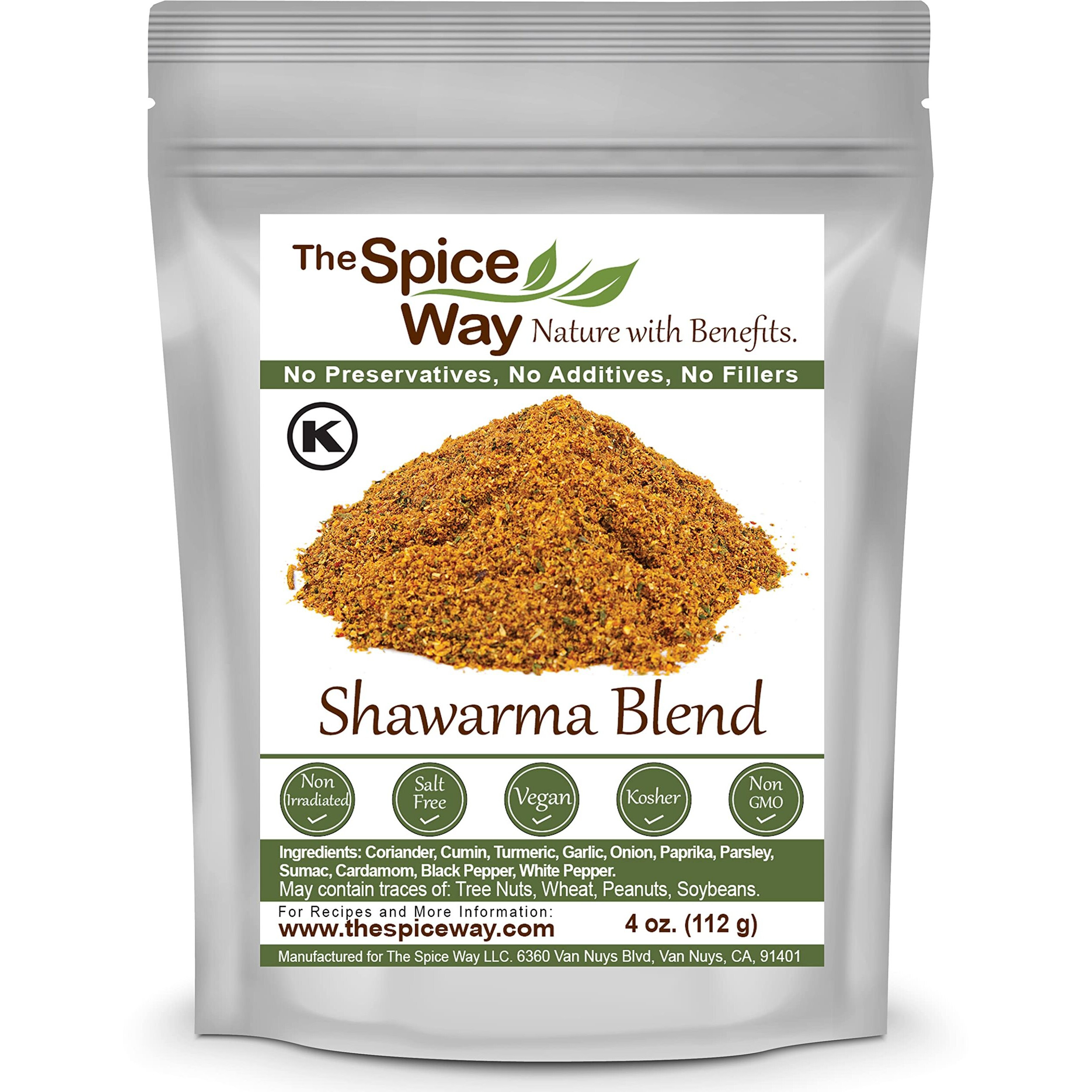 The Spice Way - Shawarma Seasoning Blend - Recipe Included (Meat And Poultry Rub/Meat And Poultry Spice) - 4 Oz