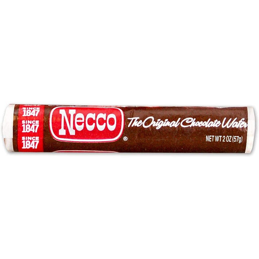 Necco Wafers Original Chocolate Flavored Hard Candy Rolls - Bundle Of 6 Rolls, 2.02Oz