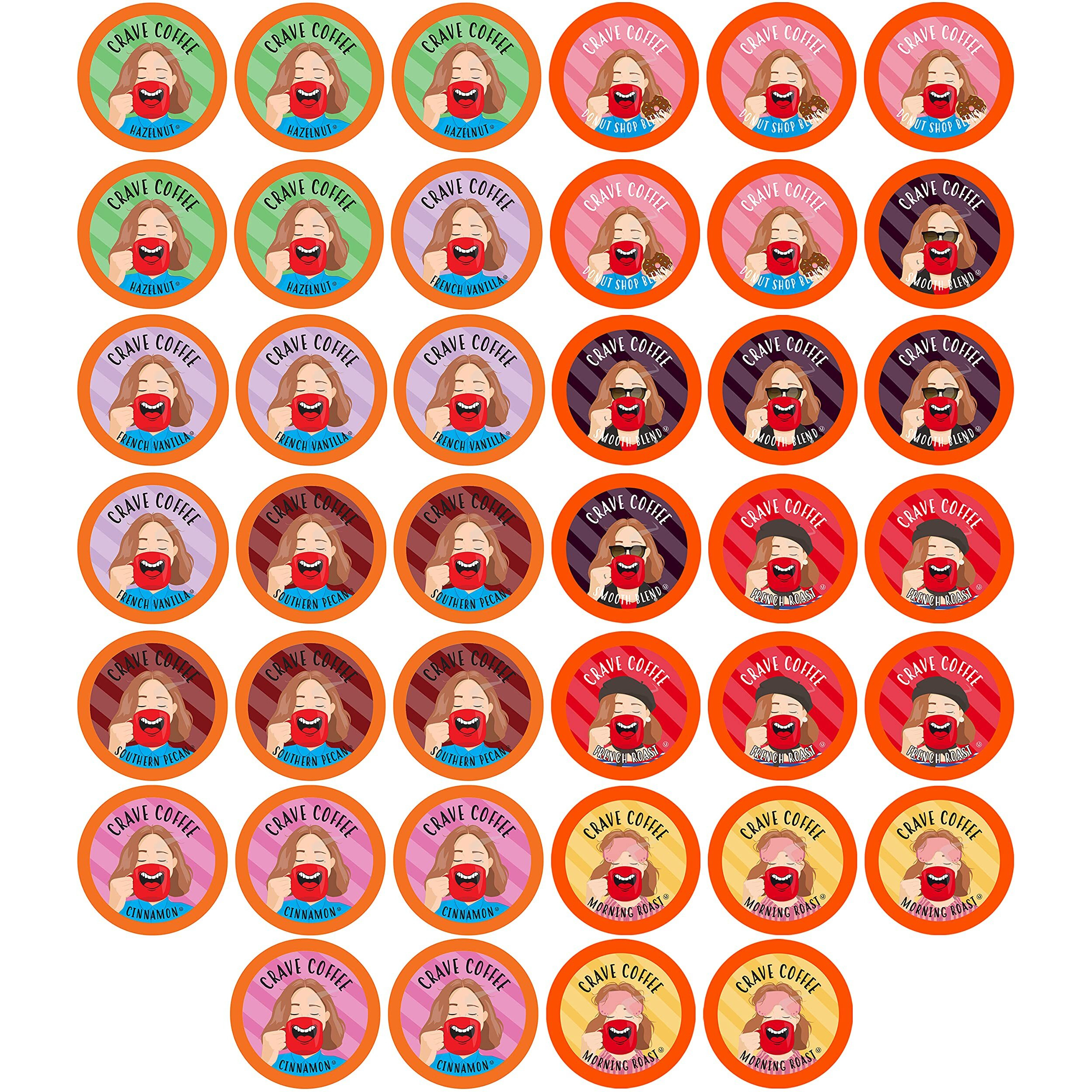 Crave Beverages Coffee Lovers - Flavored And Non Flavored Coffee Pods, For Keurig K Cup Brewers, 40 Count