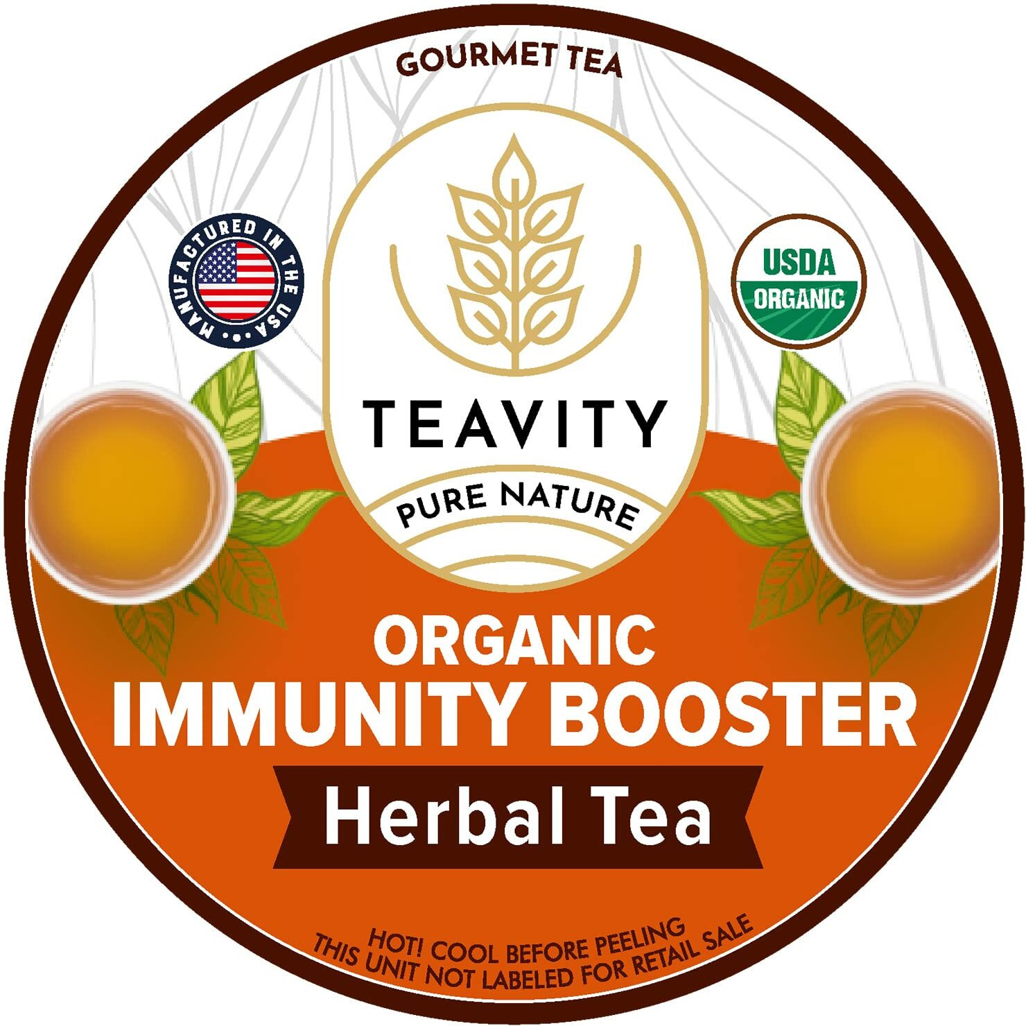 Organic Ginger Tea Pods With Echinacea, Turmeric, Licorice For Keurig Decaf Tea By Teavity (12 Tea Pods)