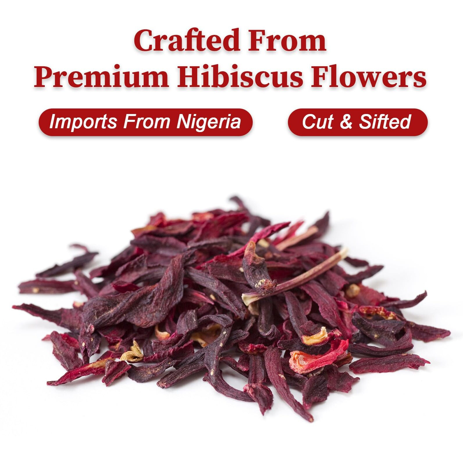 Fullchea- Hibiscus Flowers, 4Oz/114G, Cut & Sifted - Dried Hibiscus Tea Loose Leaf - Flor De Jamaica - Non-Gmo - Caffeine-Free - Support Digestion