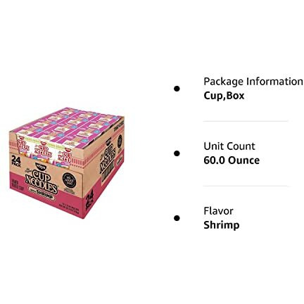 Nissin Cup Noodles With Shrimp, 2.25 Oz., 24/Box (03802)