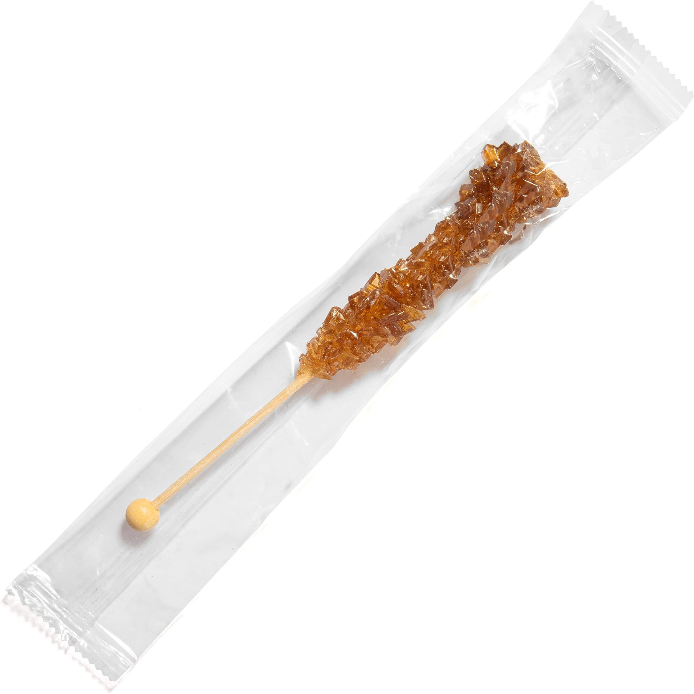 Candy Envy - Amber Rock Candy Sugar Sticks - Root Beer Flavored - 36 Indiv. Wrapped