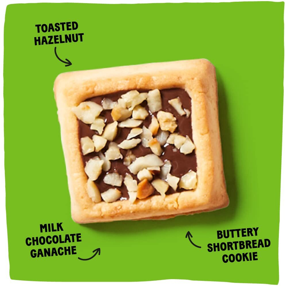 Michel Et Augustin Chocolate Cookie Squares Snack Bag, Milk Chocolate & Hazelnut Cookies, Chocolate Gift Box, 3-Pack, 15 French Shortbread Cookies Per Bag