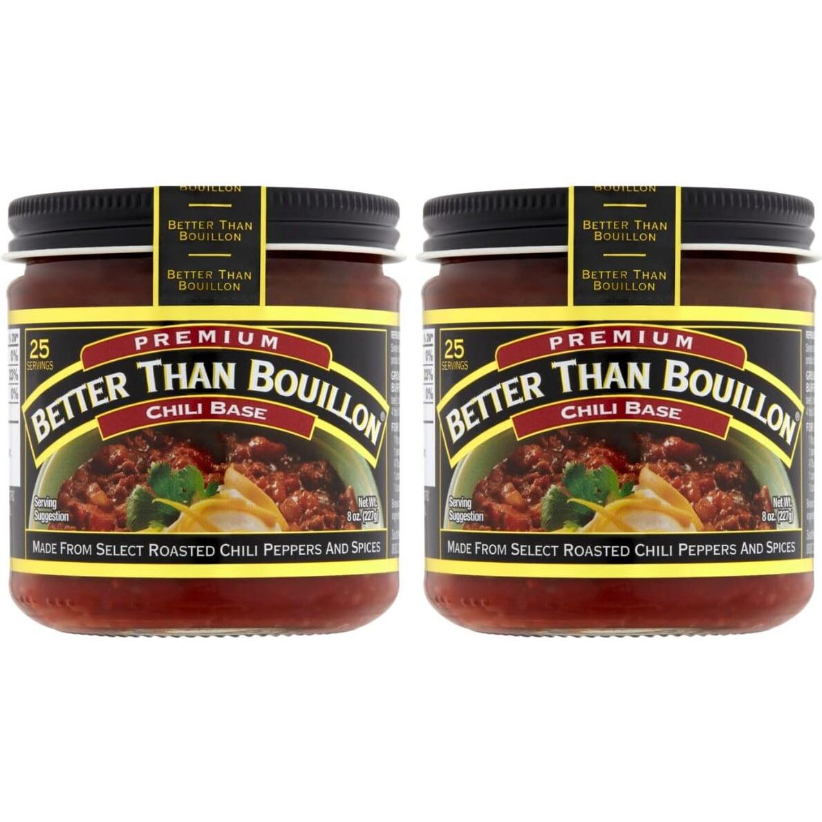 Better Than Bouillon Chili Base, Made From Select Roasted Chili Peppers & Spices, Blendable Base For Added Flavor, 8-Ounce Jar (Pack Of 2)
