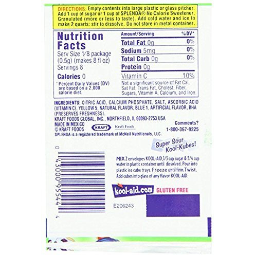 Kool Aid Lemon Lime Drink Mix 0.13 Ounce (Pack Of 48)