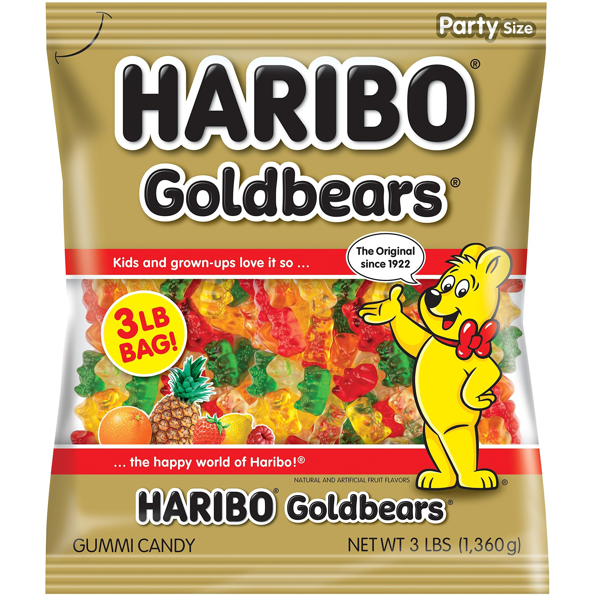 Haribo Gummi Candy, Goldbears Gummy Candy, 48 Ounce (Pack Of 4)
