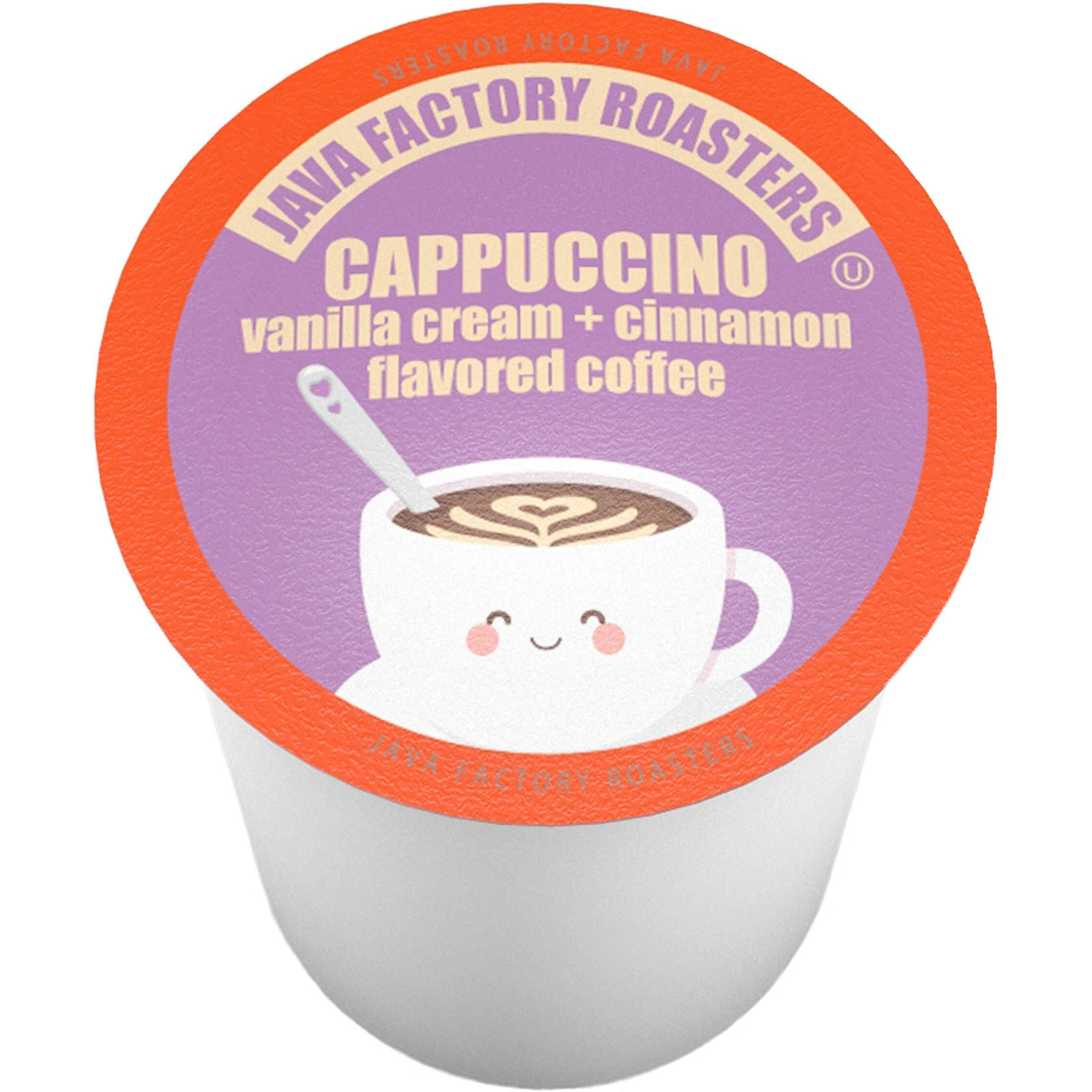 Java Factory Coffee Pods Vanilla Cream And Cinnamon Flavored Coffee For Keurig K Cup Brewers, Cappuccino, 80 Count