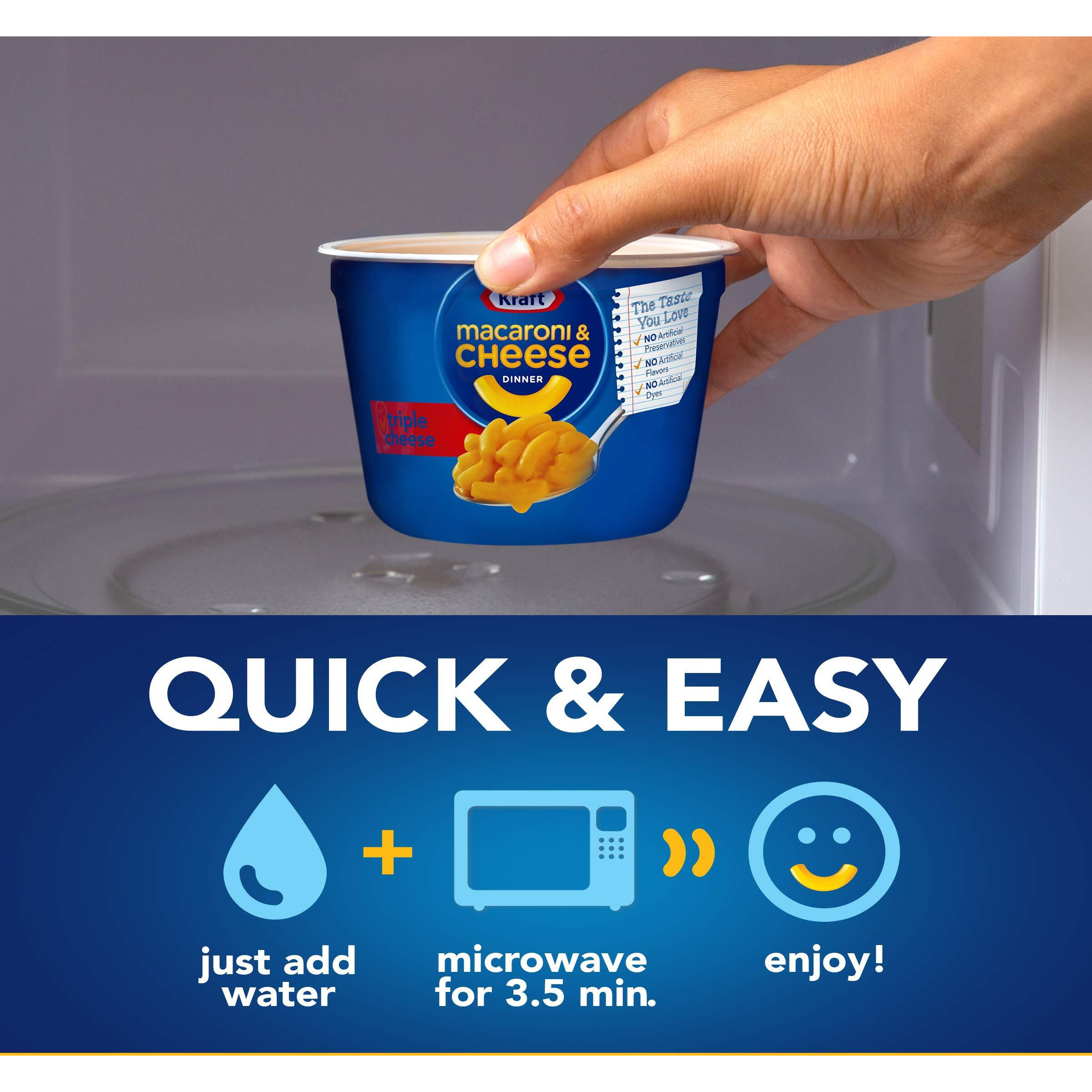 Kraft Easy Mac Triple Cheese Microwavable Cup (2.05 Oz Cups, Pack Of 10)